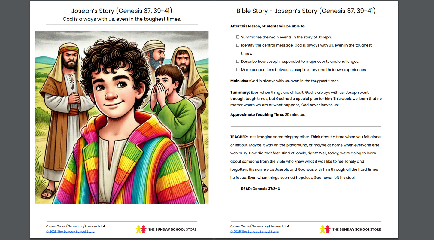 NEW Clover Craze: 4-Week Children's Ministry Curriculum (Age 6-12) St. Patrick's Day