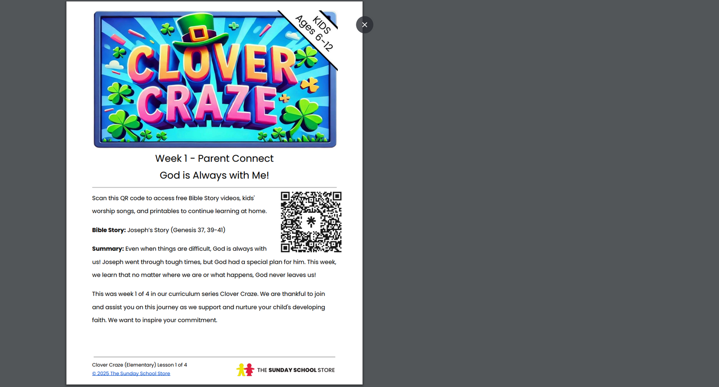 NEW Clover Craze: 4-Week Children's Ministry Curriculum (Age 6-12) St. Patrick's Day