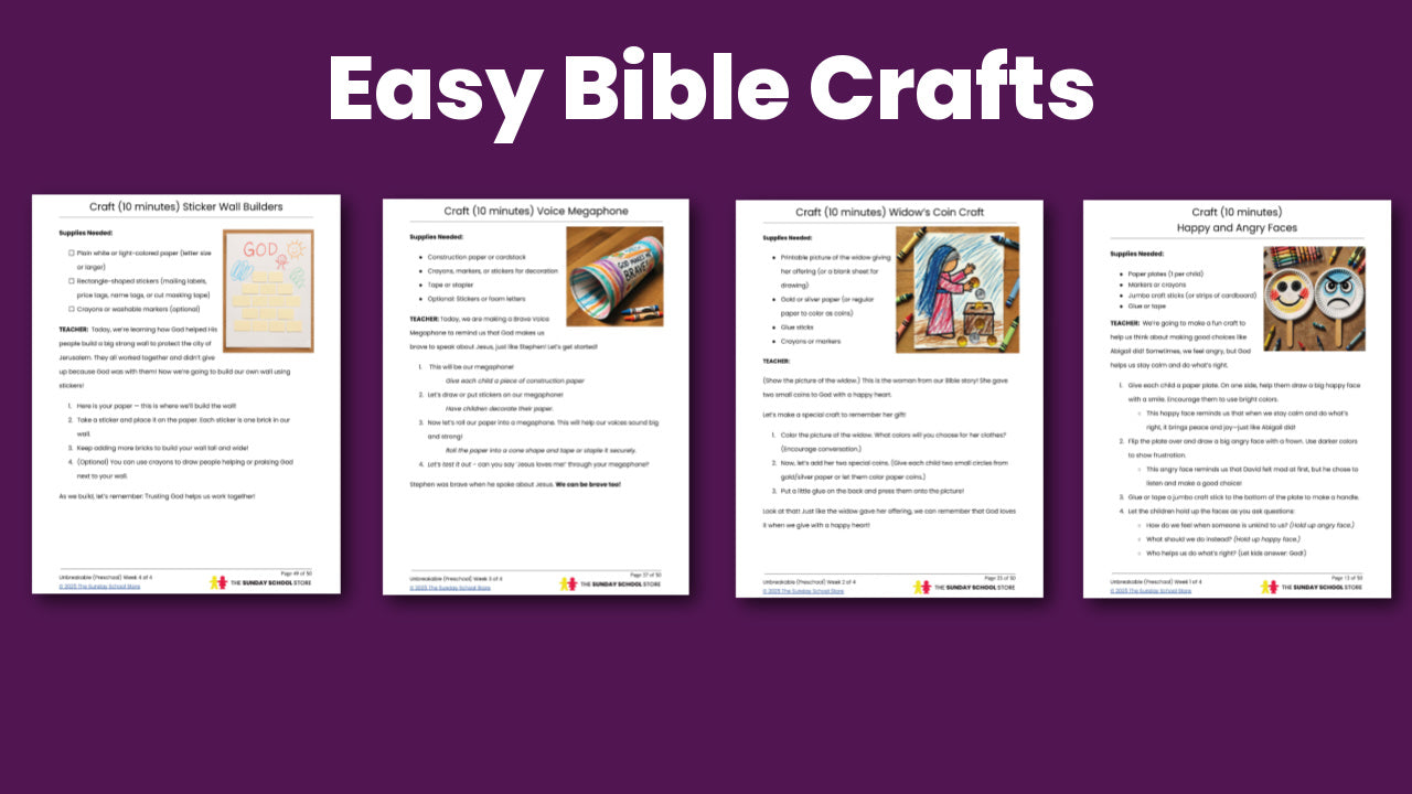 Unbreakable 4-Week Preschool Curriculum (ages 3-5)