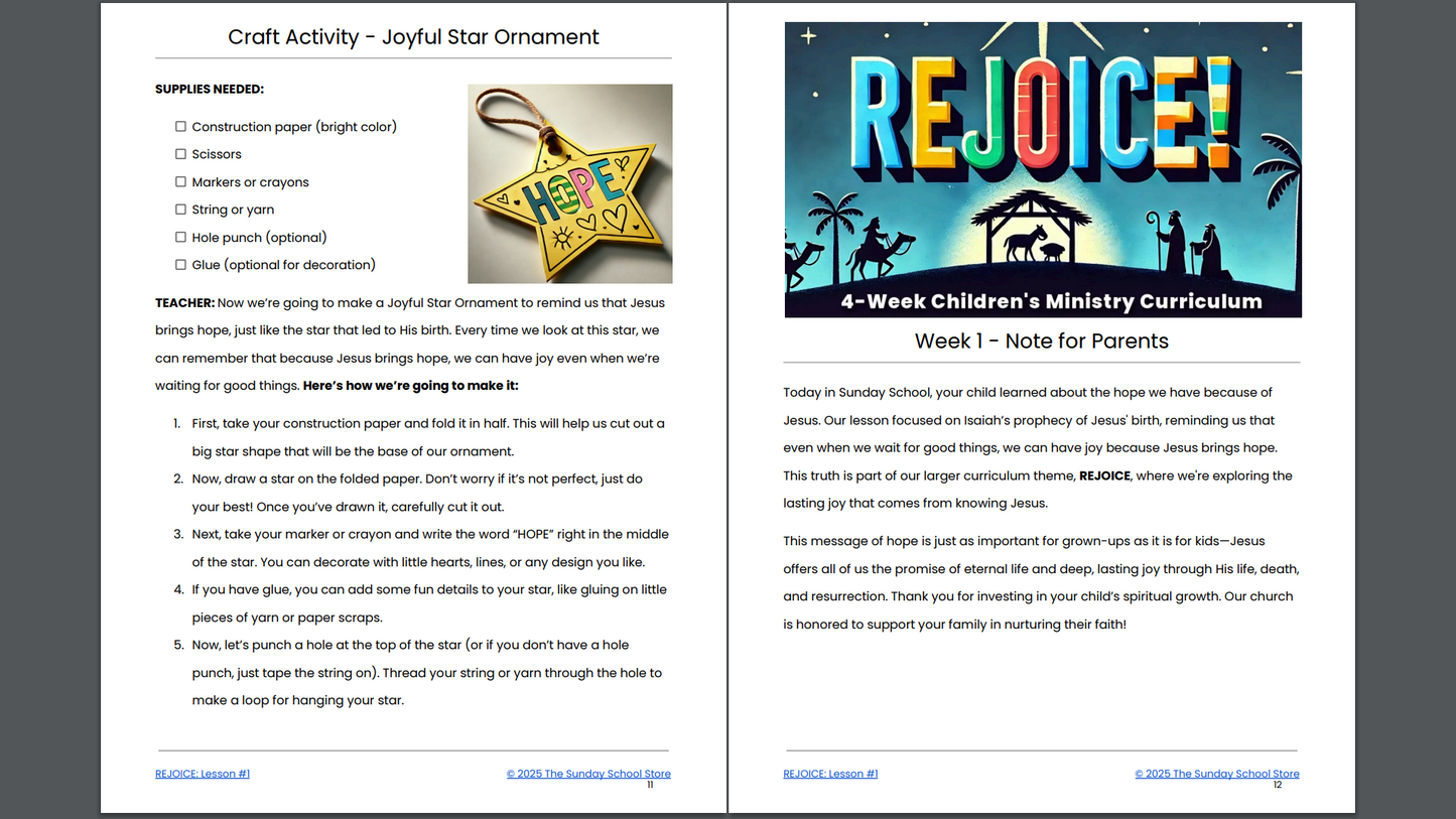 REJOICE 4-Week Christmas Curriculum
