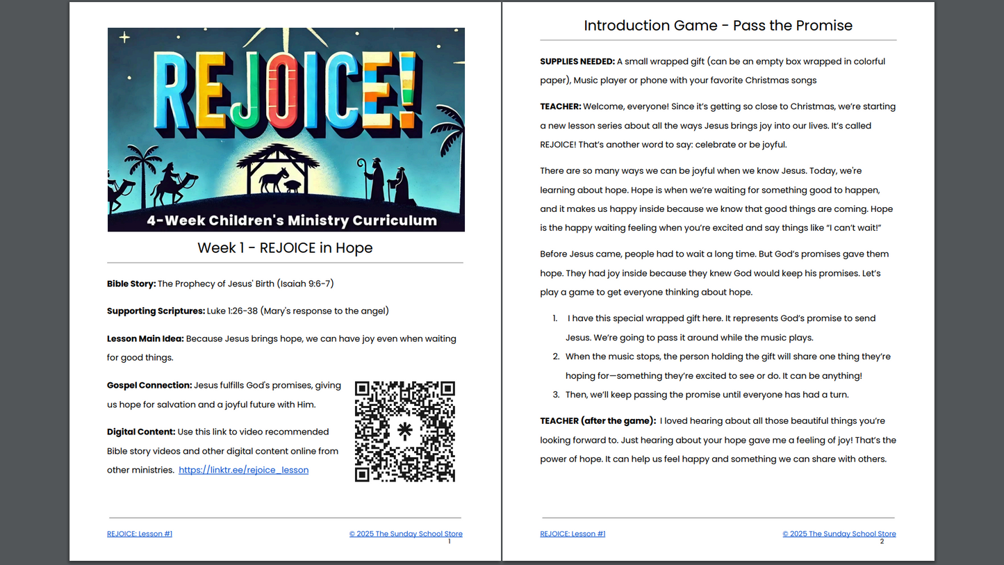 REJOICE 4-Week Christmas Curriculum