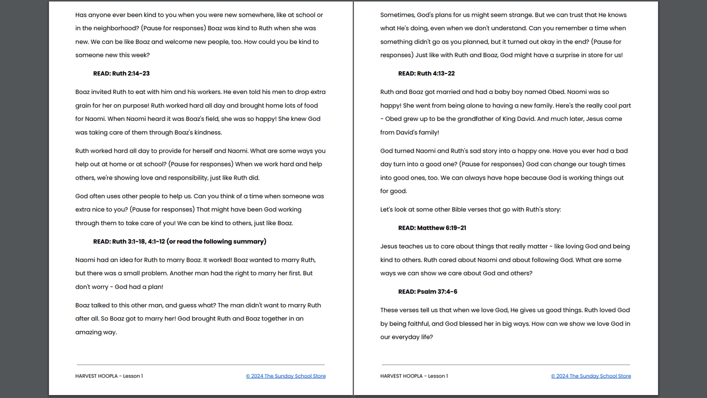 HARVEST HOOPLA: 4-Week Children's Ministry Curriculum