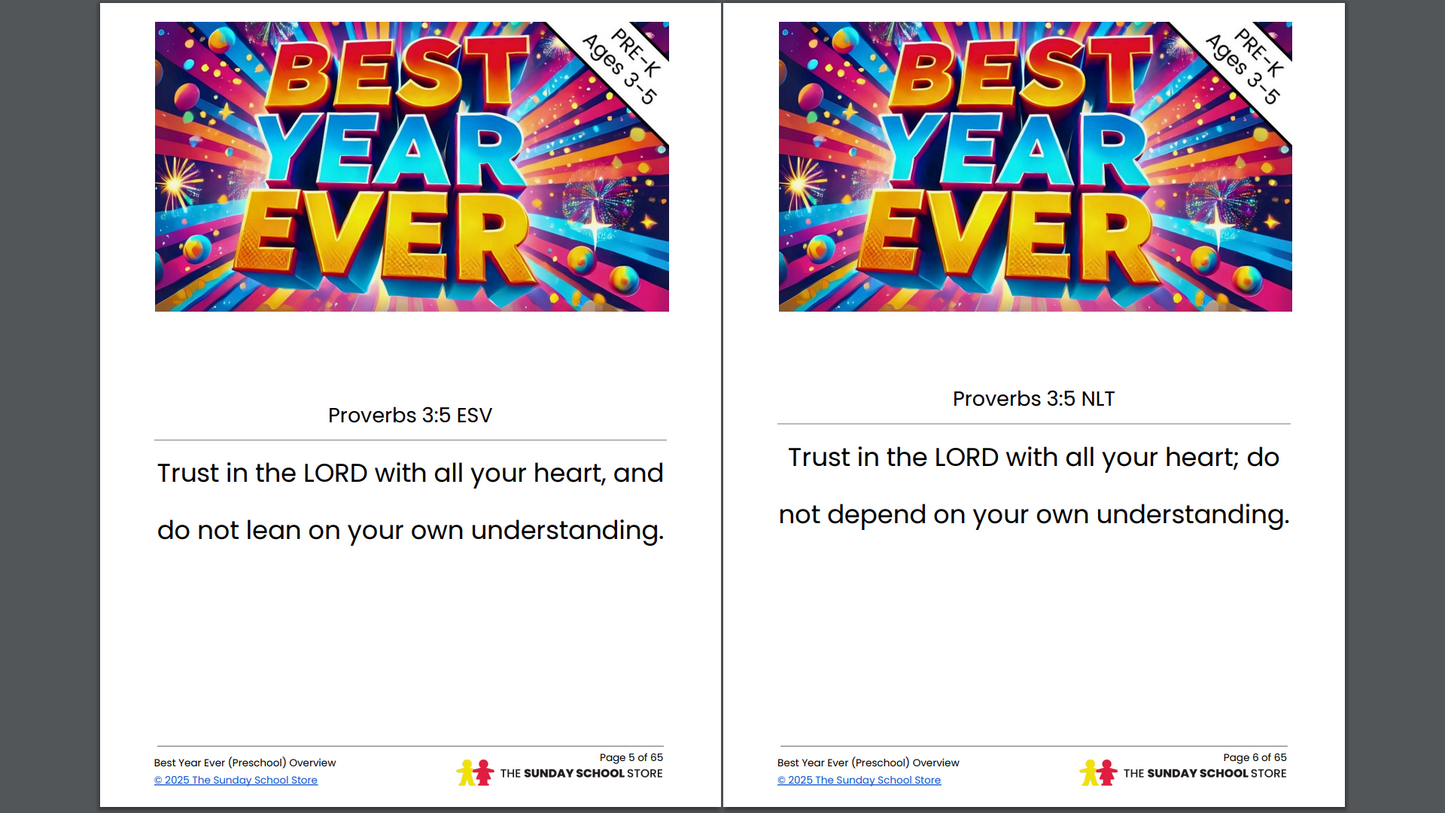 Preschool Curriculum Sample ✅ BEST YEAR EVER Pre-K: 4-Lessons for New Year's