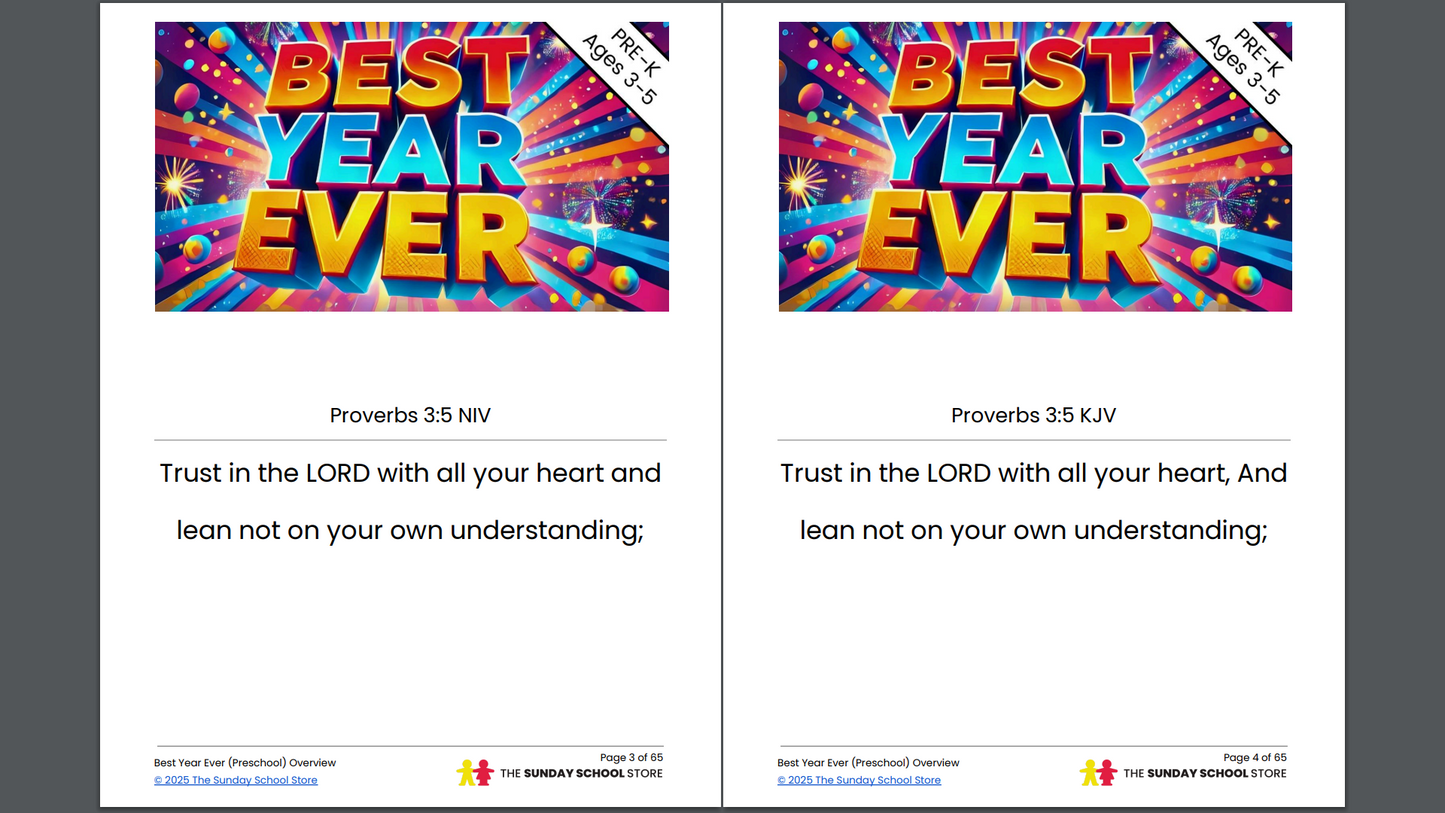 Preschool Curriculum Sample ✅ BEST YEAR EVER Pre-K: 4-Lessons for New Year's