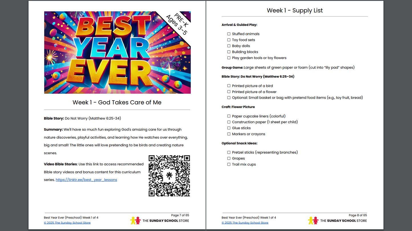 Preschool Curriculum Sample ✅ BEST YEAR EVER Pre-K: 4-Lessons for New Year's
