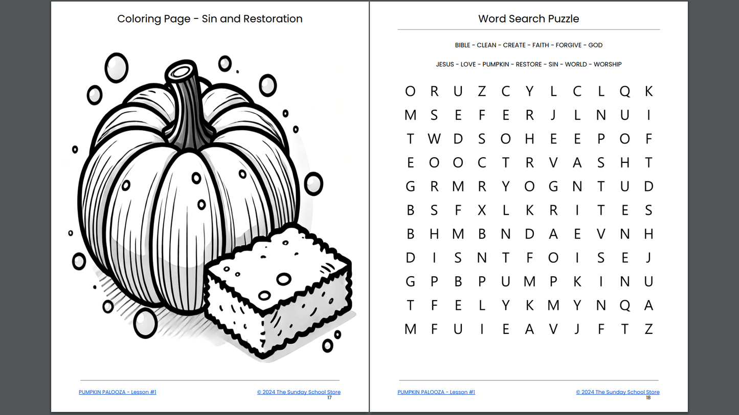PUMPKIN PALOOZA: 4-Lesson Fall Themed Children's Ministry Curriculum