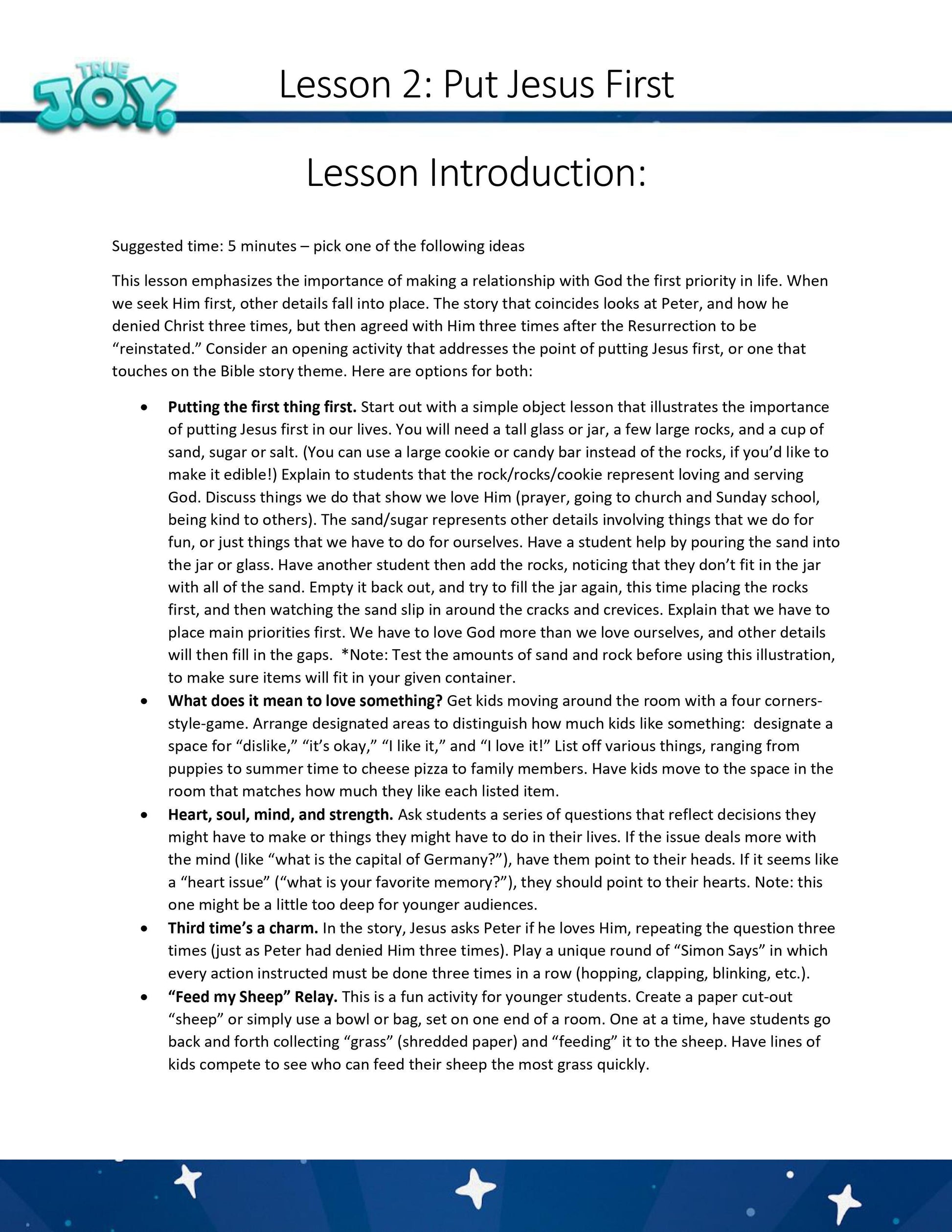 True JOY Curriculum: Free Sample Lesson (download only) - Sunday School Store