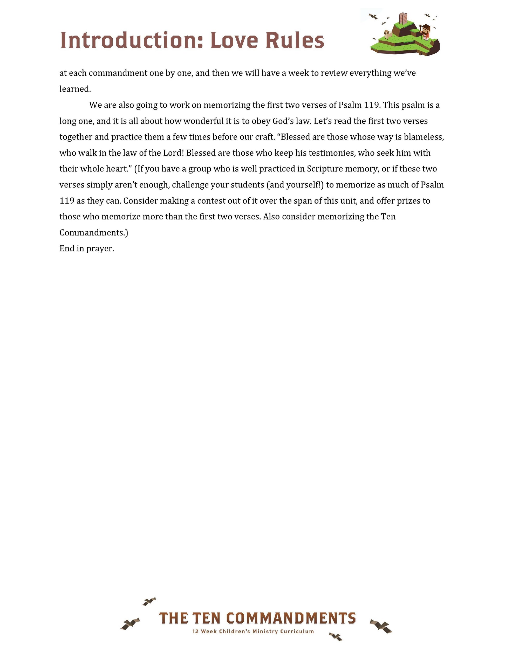 The Ten Commandments: Free Sample Lesson (download only) - Sunday School Store