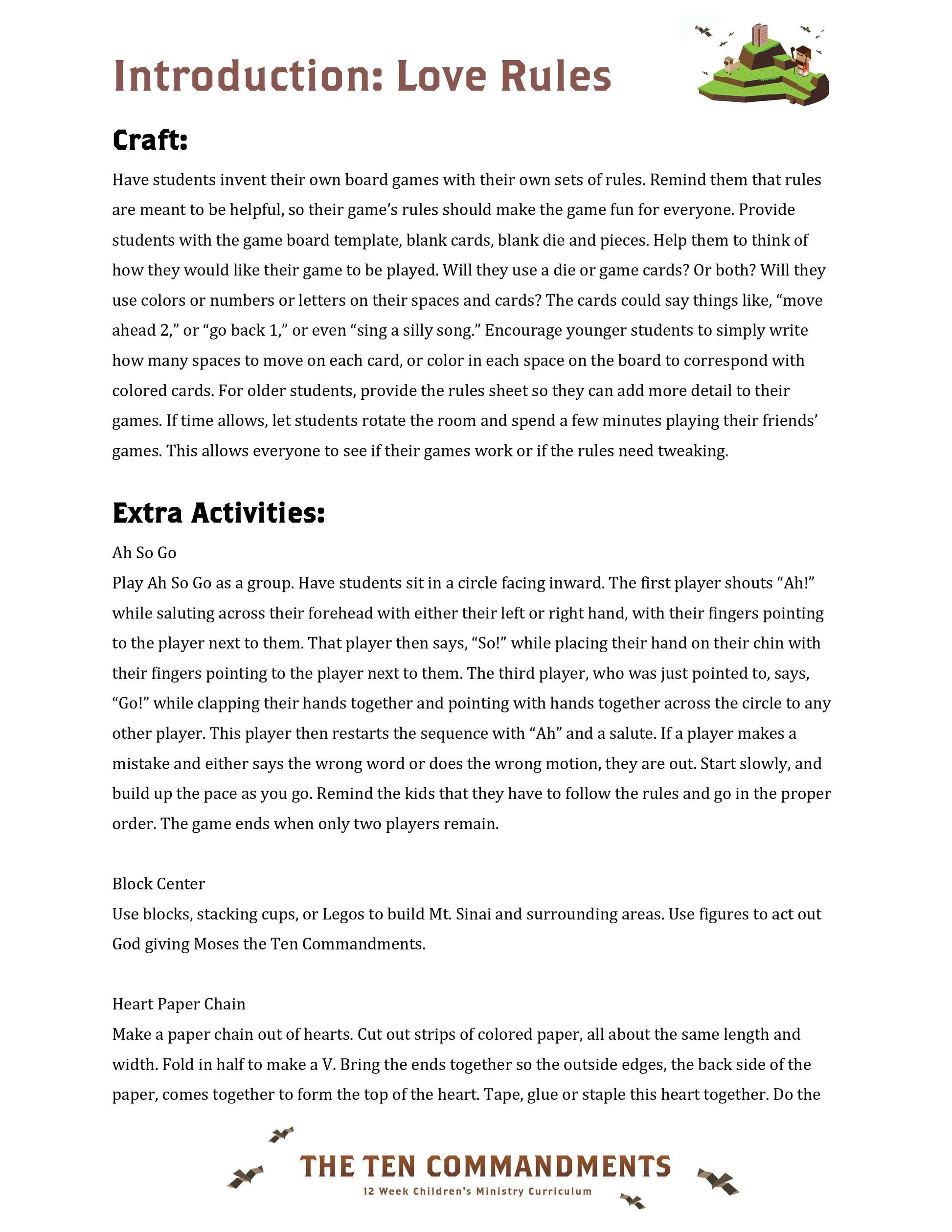 The Ten Commandments: Free Sample Lesson (download only) - Sunday School Store