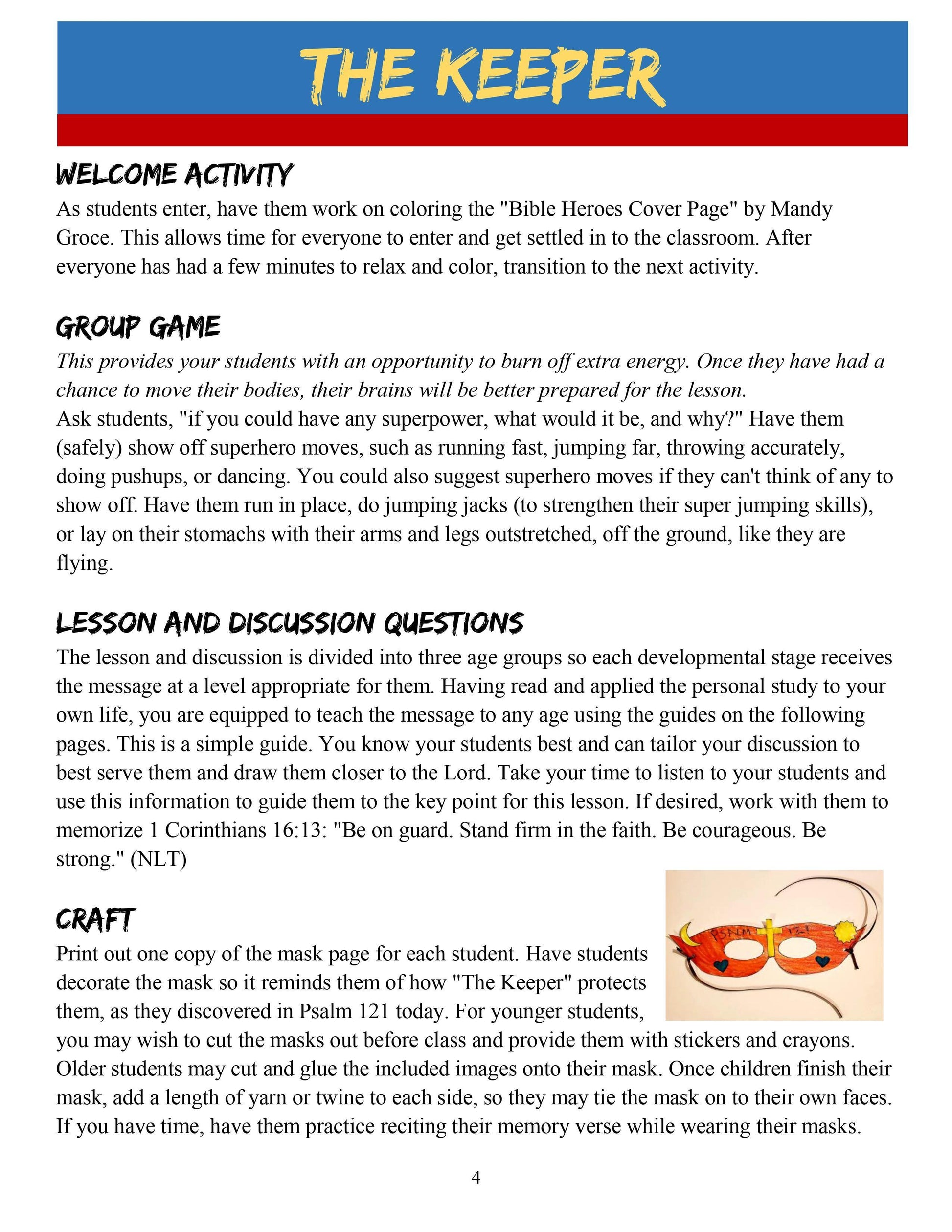 Bible Heroes: FREE Sample Lesson (download only) - Sunday School Store