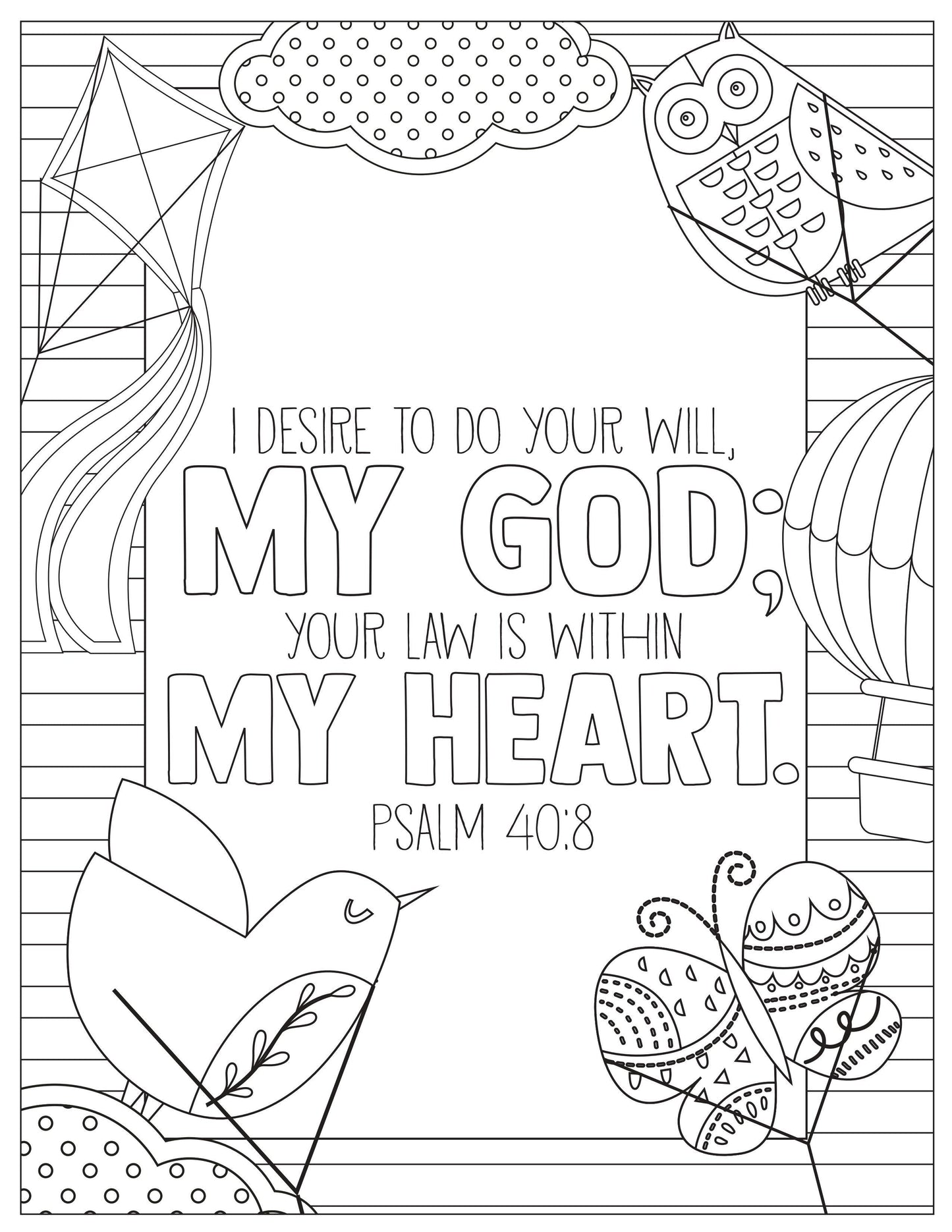 Book of Psalms: 37 Page Bible Coloring Book (download only) - Sunday School Store