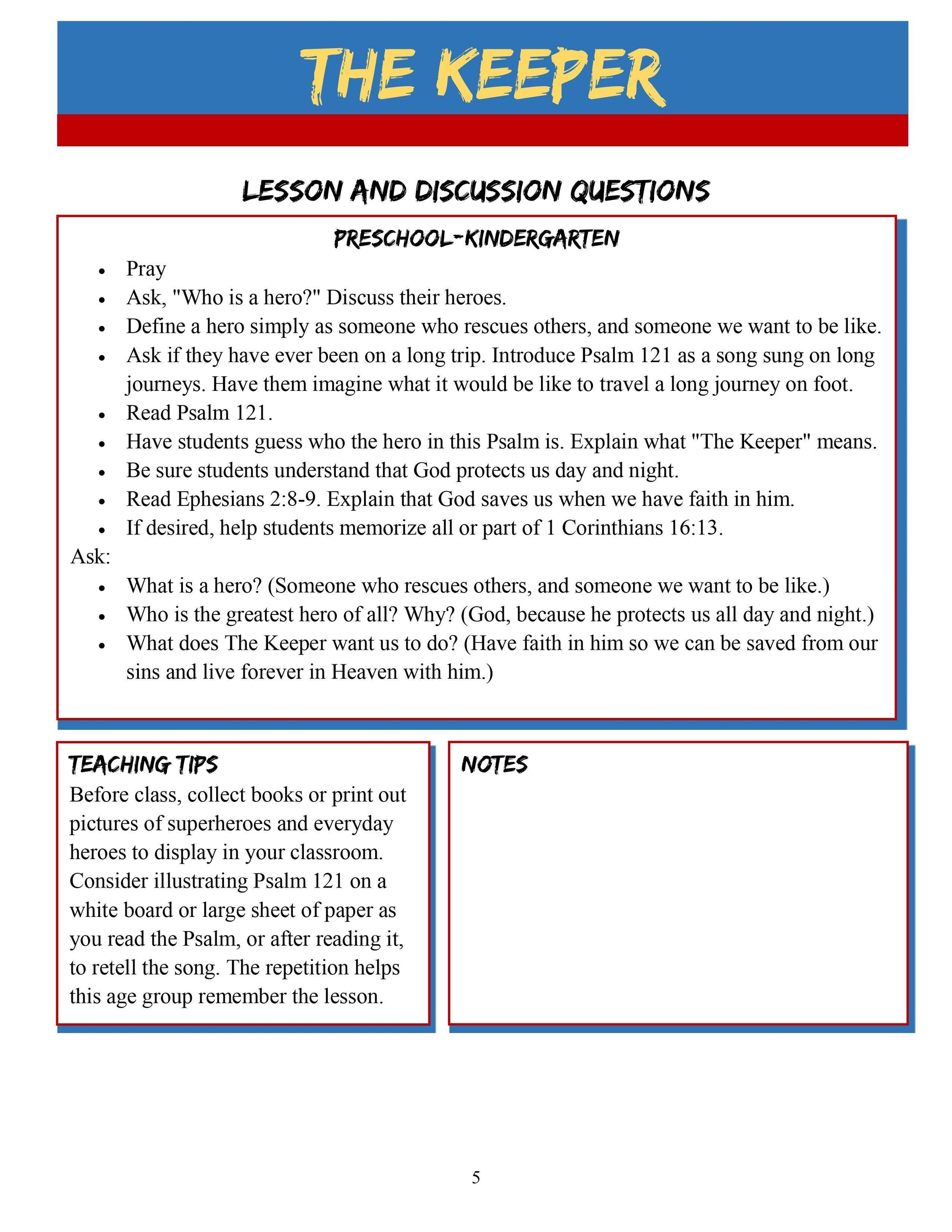 Bible Heroes: FREE Sample Lesson (download only) - Sunday School Store
