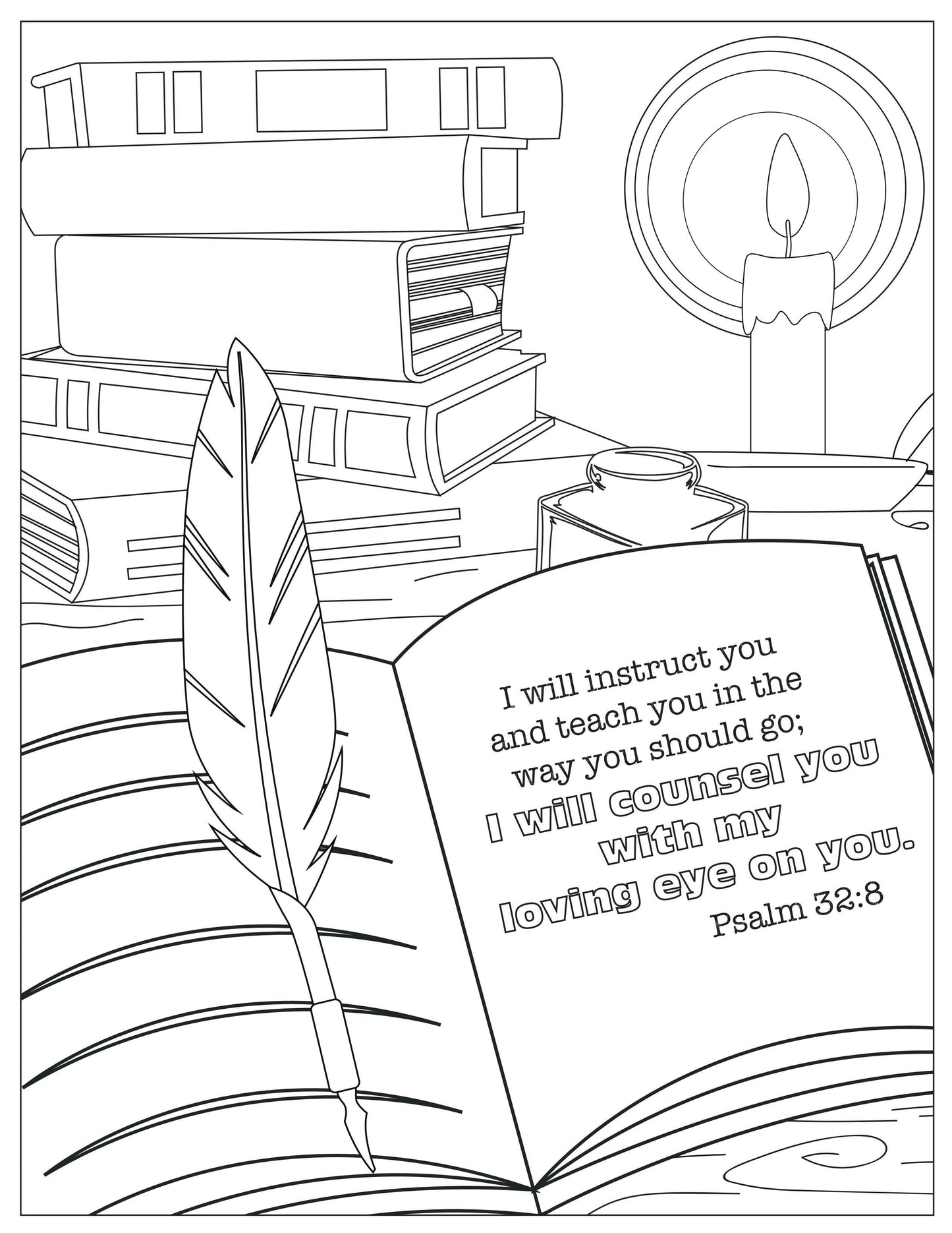 Book of Psalms: 37 Page Bible Coloring Book (download only) - Sunday School Store