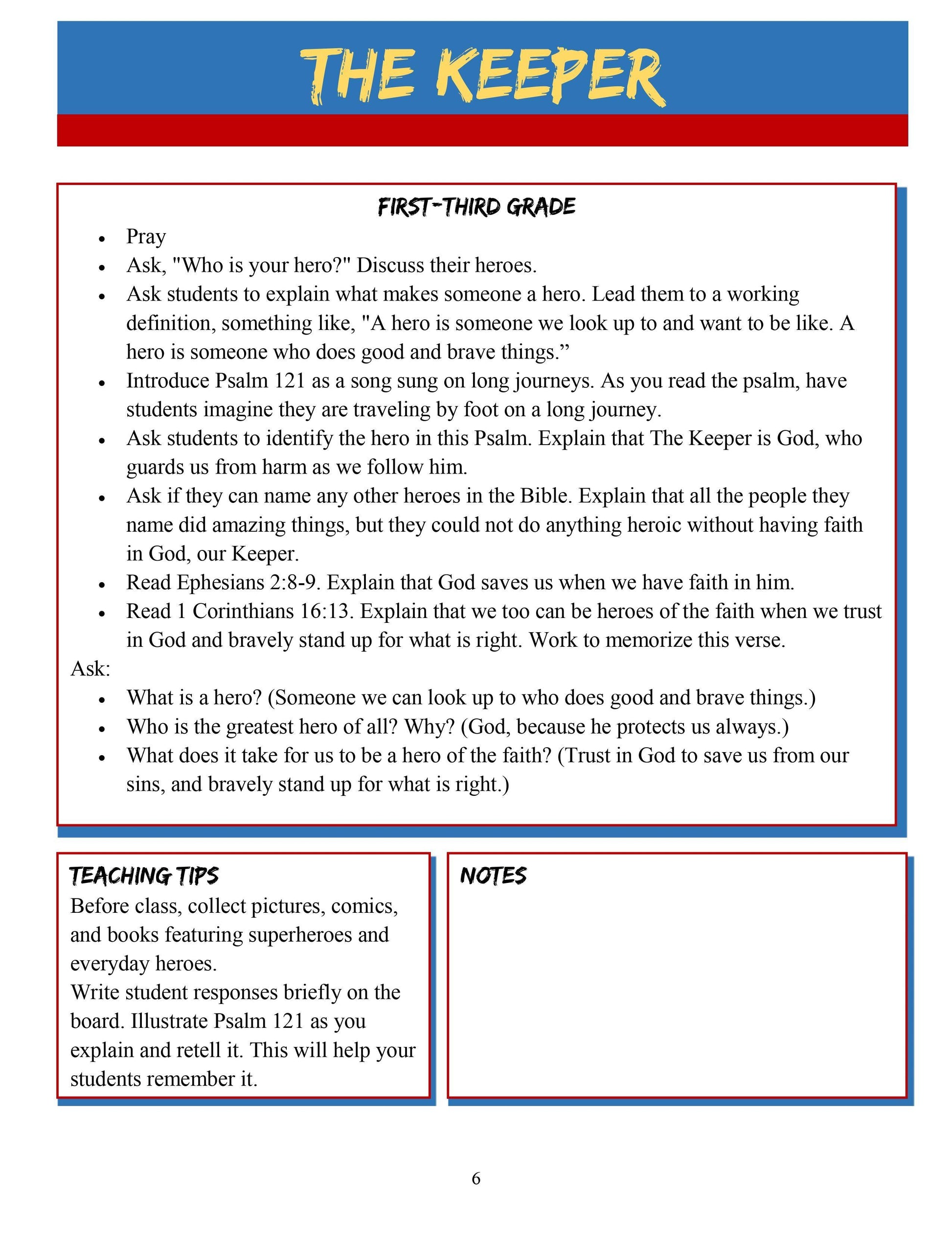 Bible Heroes: FREE Sample Lesson (download only) - Sunday School Store