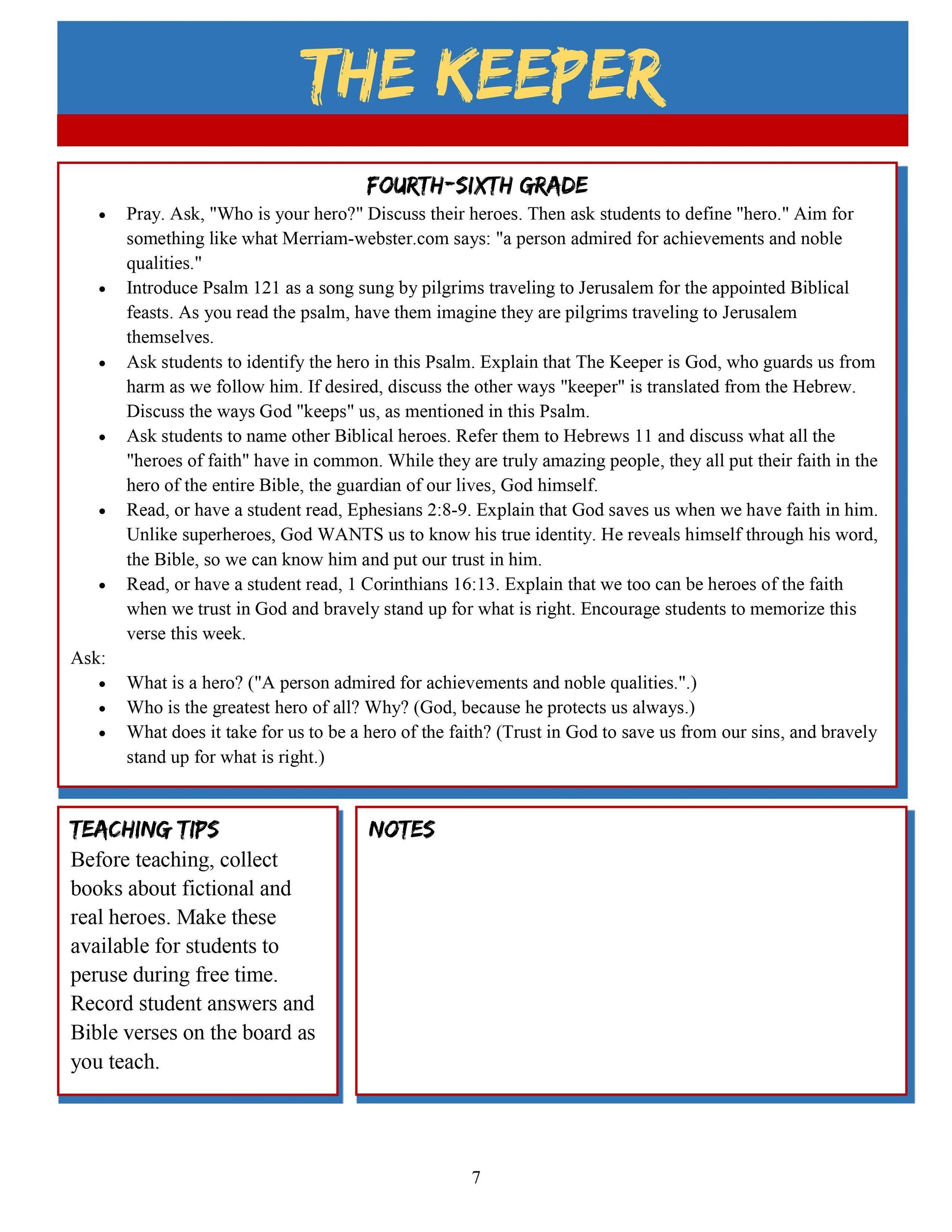 Bible Heroes: FREE Sample Lesson (download only) - Sunday School Store