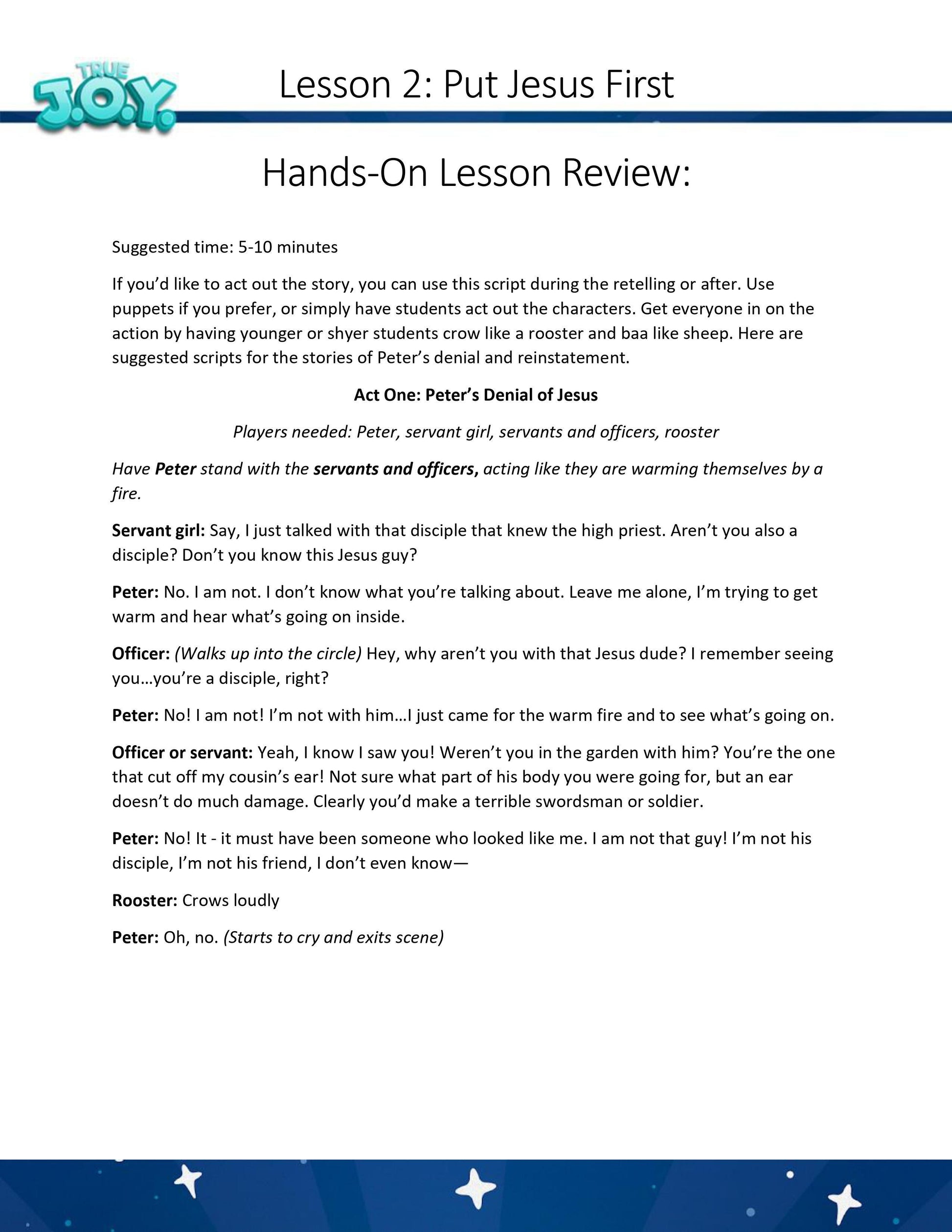 True JOY Curriculum: Free Sample Lesson (download only) - Sunday School Store