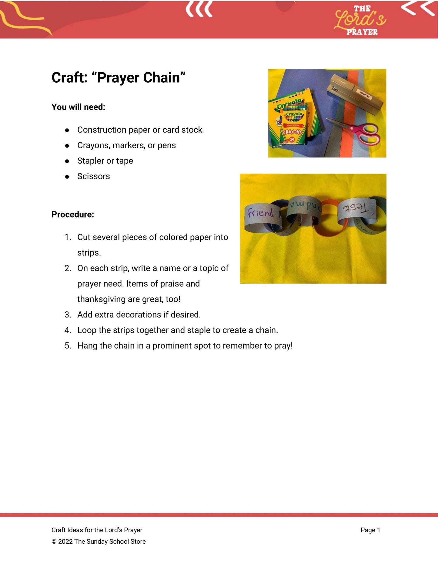 "Our Father" Free Lesson for Kids on the Lord's Prayer - Sunday School Store