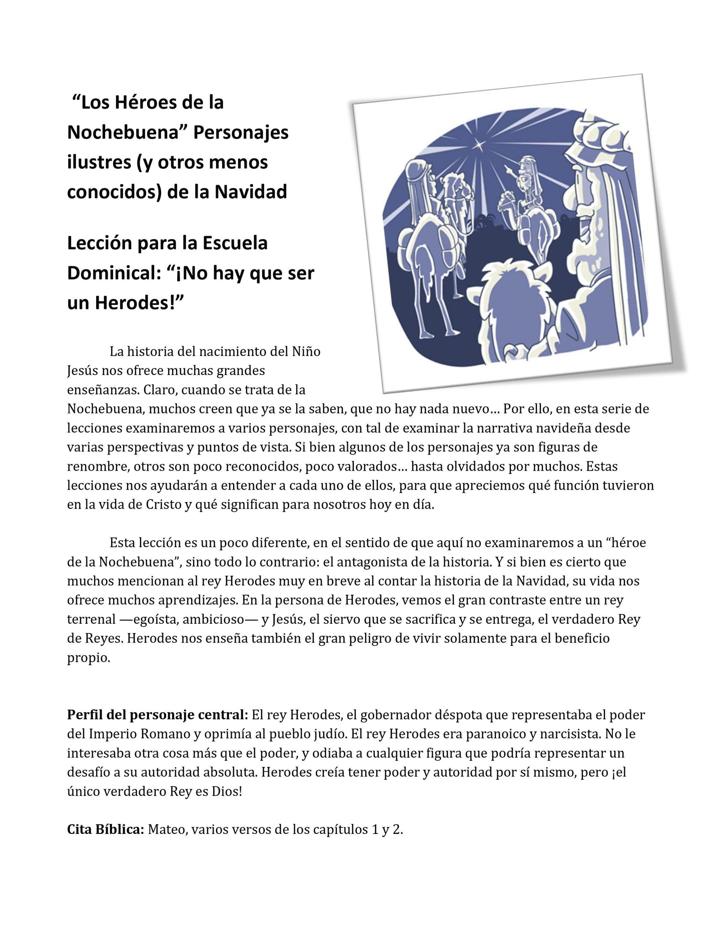“Los Héroes de la Nochebuena” 5 lecciones bíblicas en español (5-Week Christmas Curriculum in Spanish) (download only) - Sunday School Store