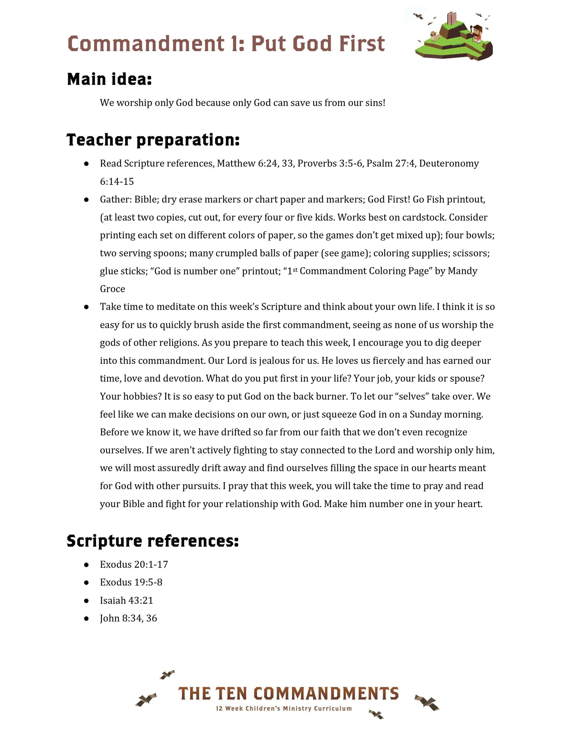 The Ten Commandments: 12-Week Children's Ministry Curriculum (download only) - Sunday School Store