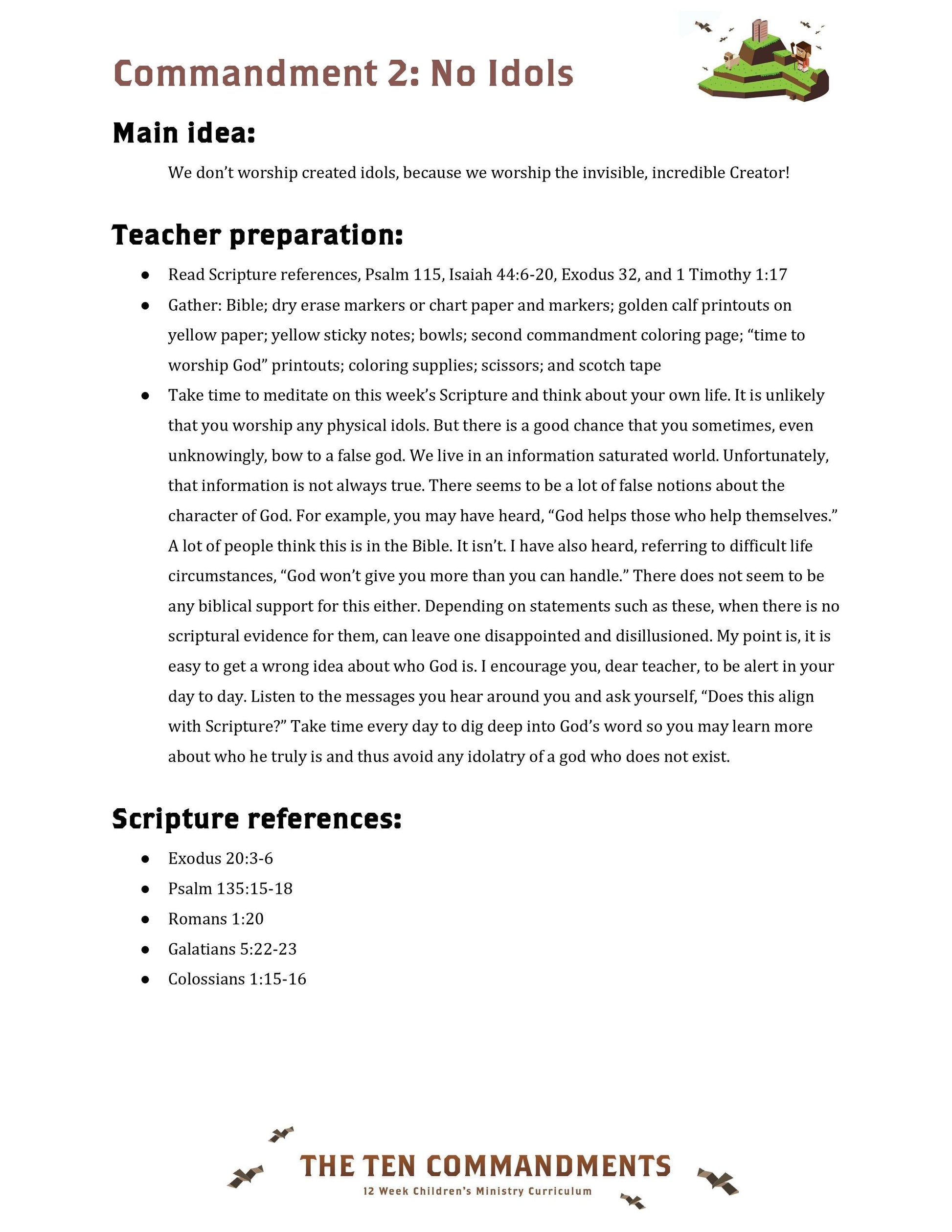 The Ten Commandments: 12-Week Children's Ministry Curriculum (download only) - Sunday School Store