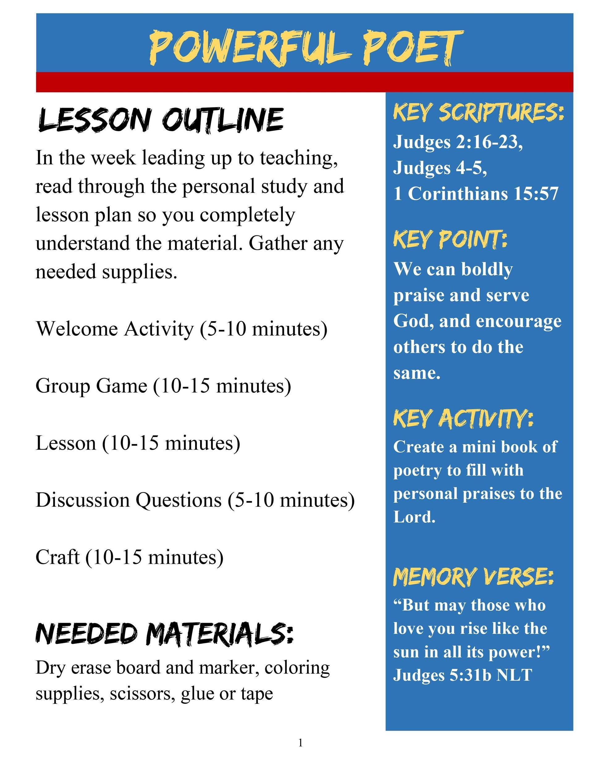 Bible Heroes: 5-Week Children's Ministry Curriculum (download only) - Sunday School Store