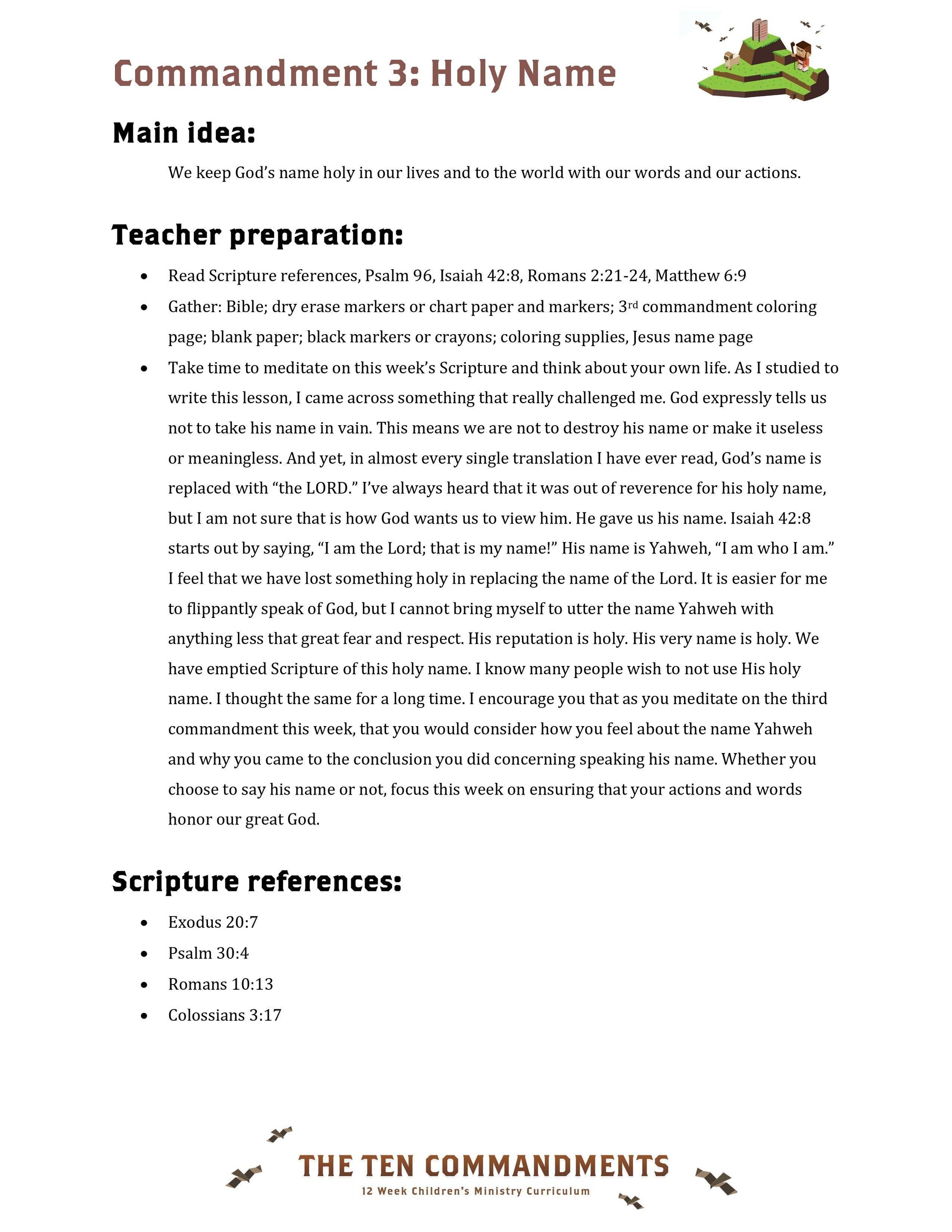 The Ten Commandments: 12-Week Children's Ministry Curriculum (download only) - Sunday School Store