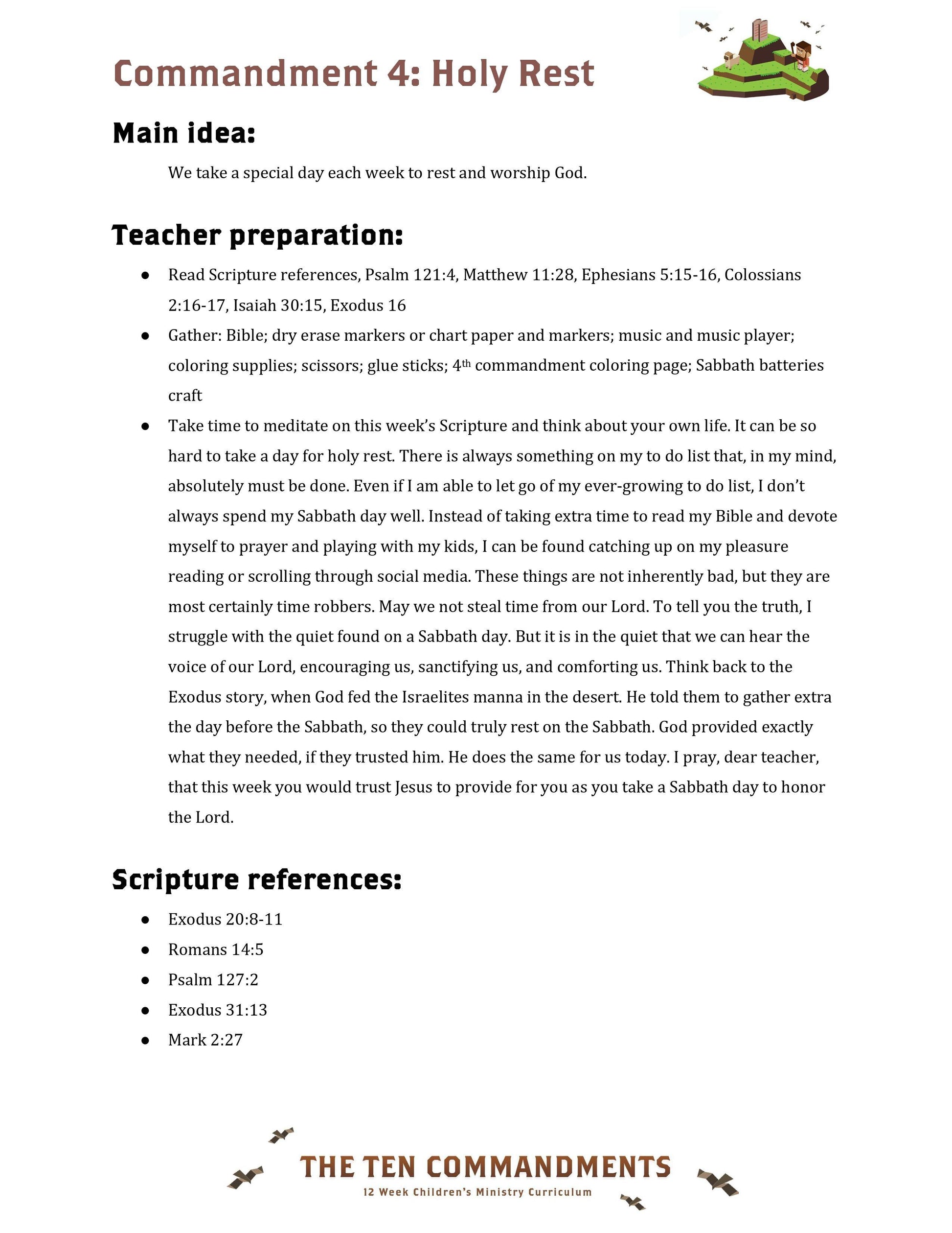 The Ten Commandments: 12-Week Children's Ministry Curriculum (download only) - Sunday School Store