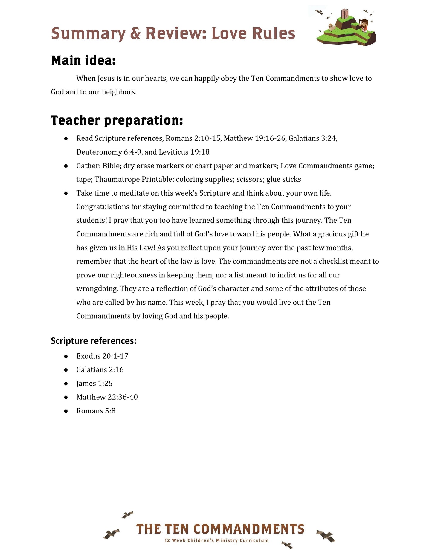 The Ten Commandments: 12-Week Children's Ministry Curriculum (download only) - Sunday School Store