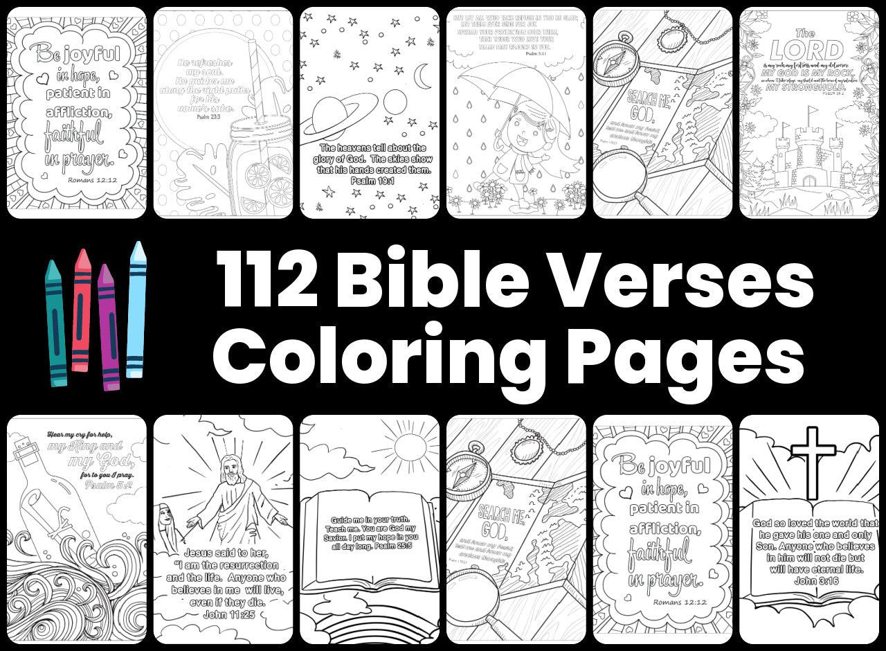 112 Bible Verses Coloring Pages for Kids - Sunday School Store