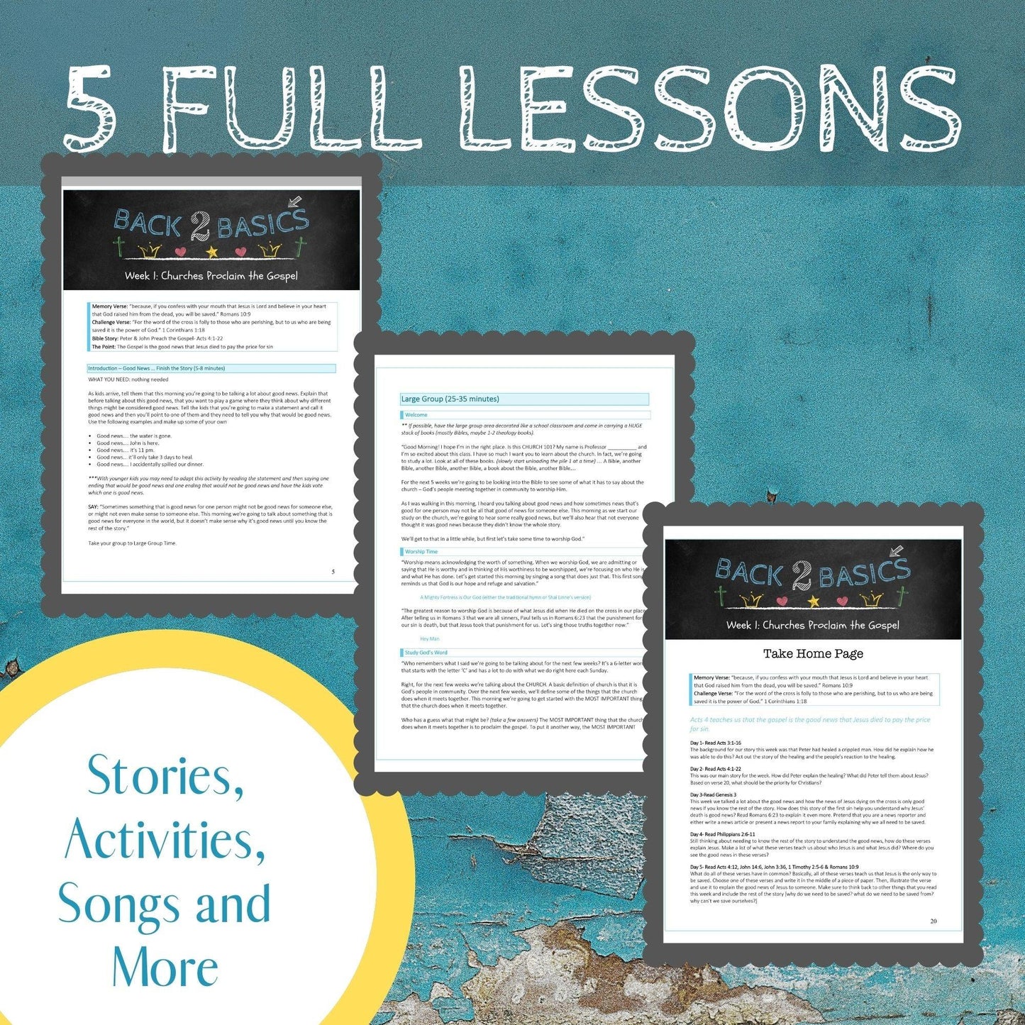 Back to Basics: 5-Week Children's Ministry Curriculum (download only) - Sunday School Store