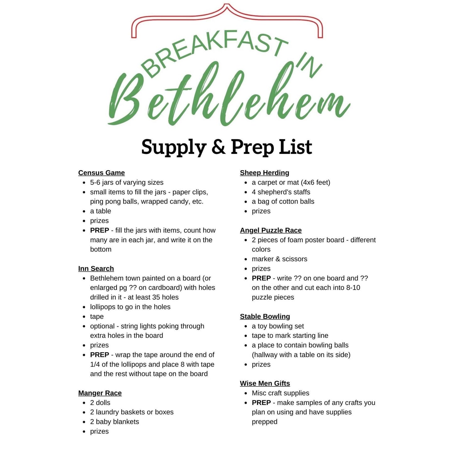 Breakfast in Bethlehem Christmas Event (download only) - Sunday School Store