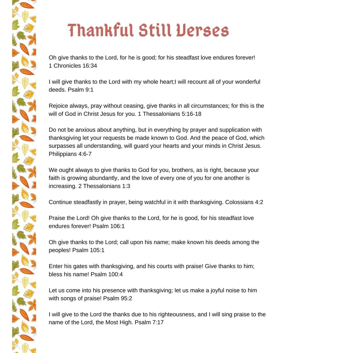 Free Thanksgiving Sunday School Lesson (download only) - Sunday School Store