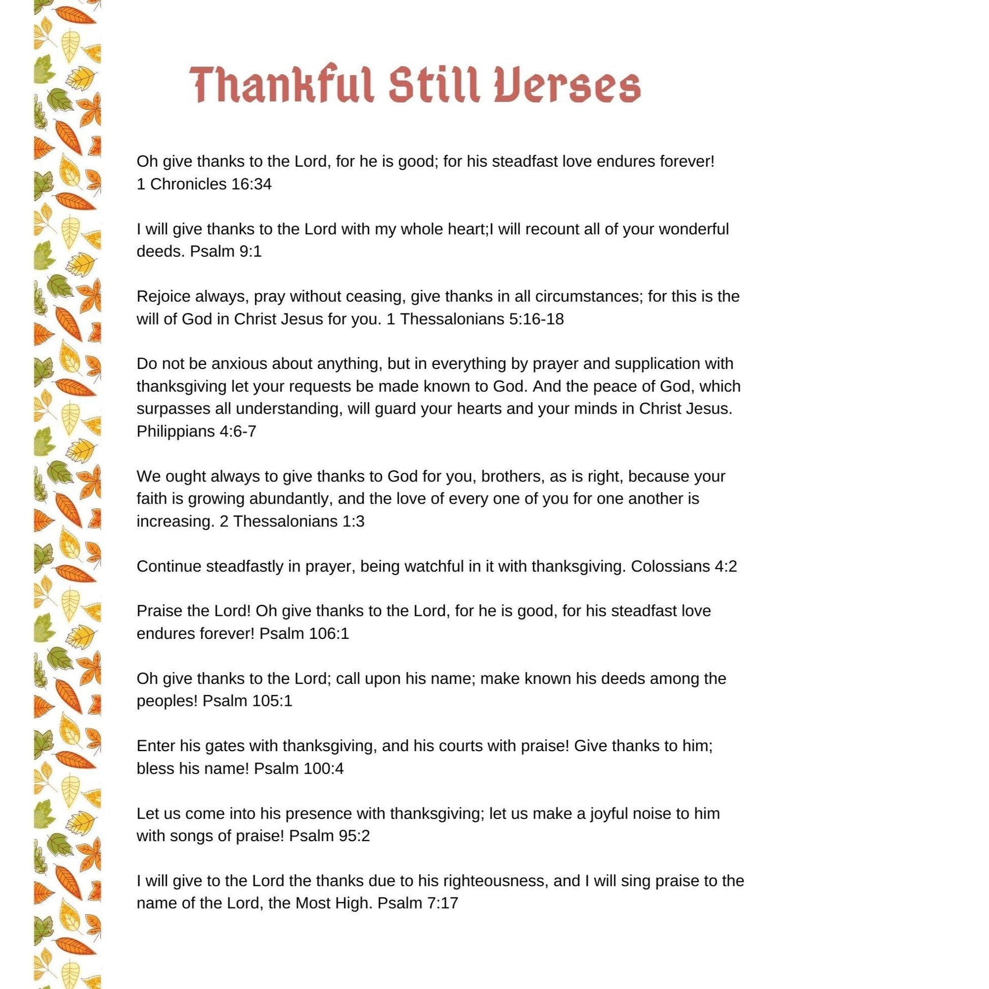Free Thanksgiving Sunday School Lesson (download only) - Sunday School Store