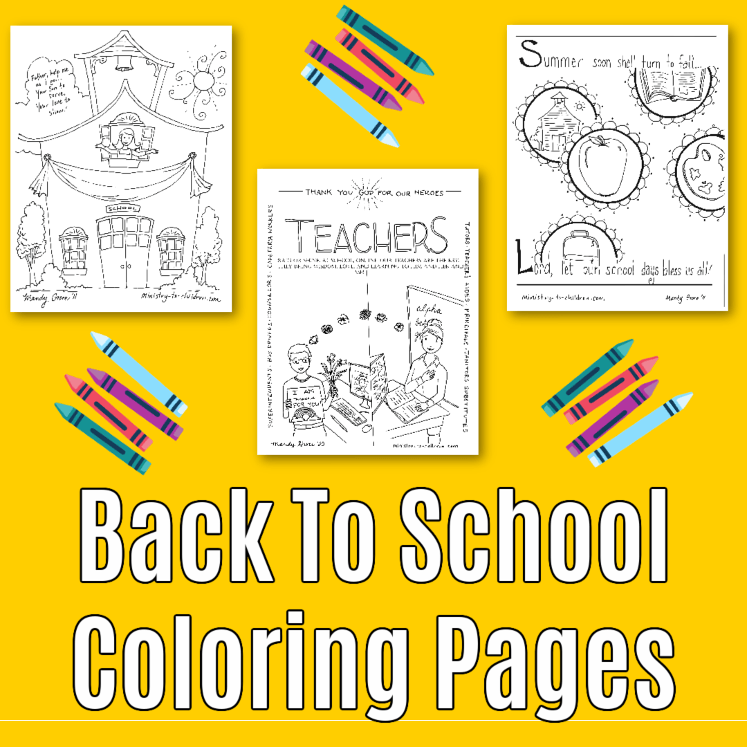 Back To School Coloring Pages (FREE) download only - Sunday School Store