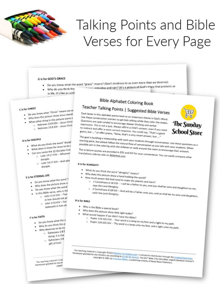 Bible Alphabet Coloring Pages (26 pages) download only - Sunday School Store