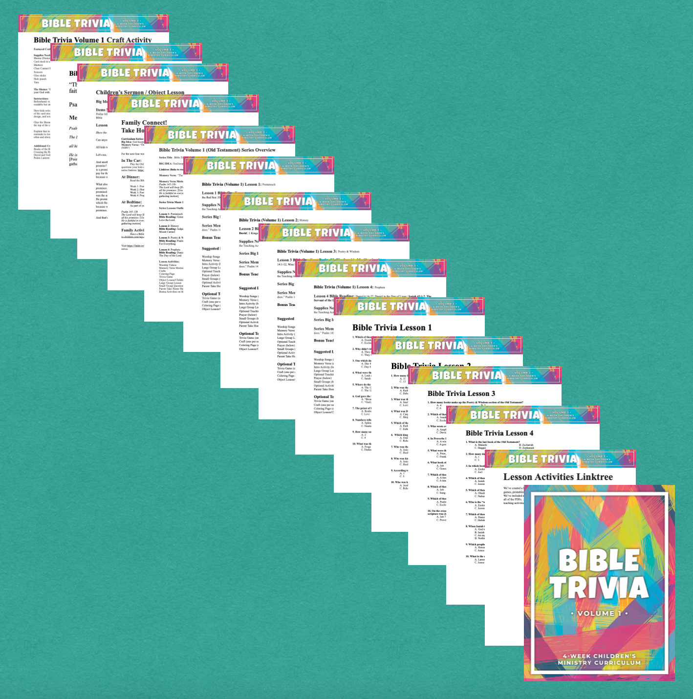 Bible Trivia Volume 1 (Old Testament) 4-Week Children’s Ministry Curriculum