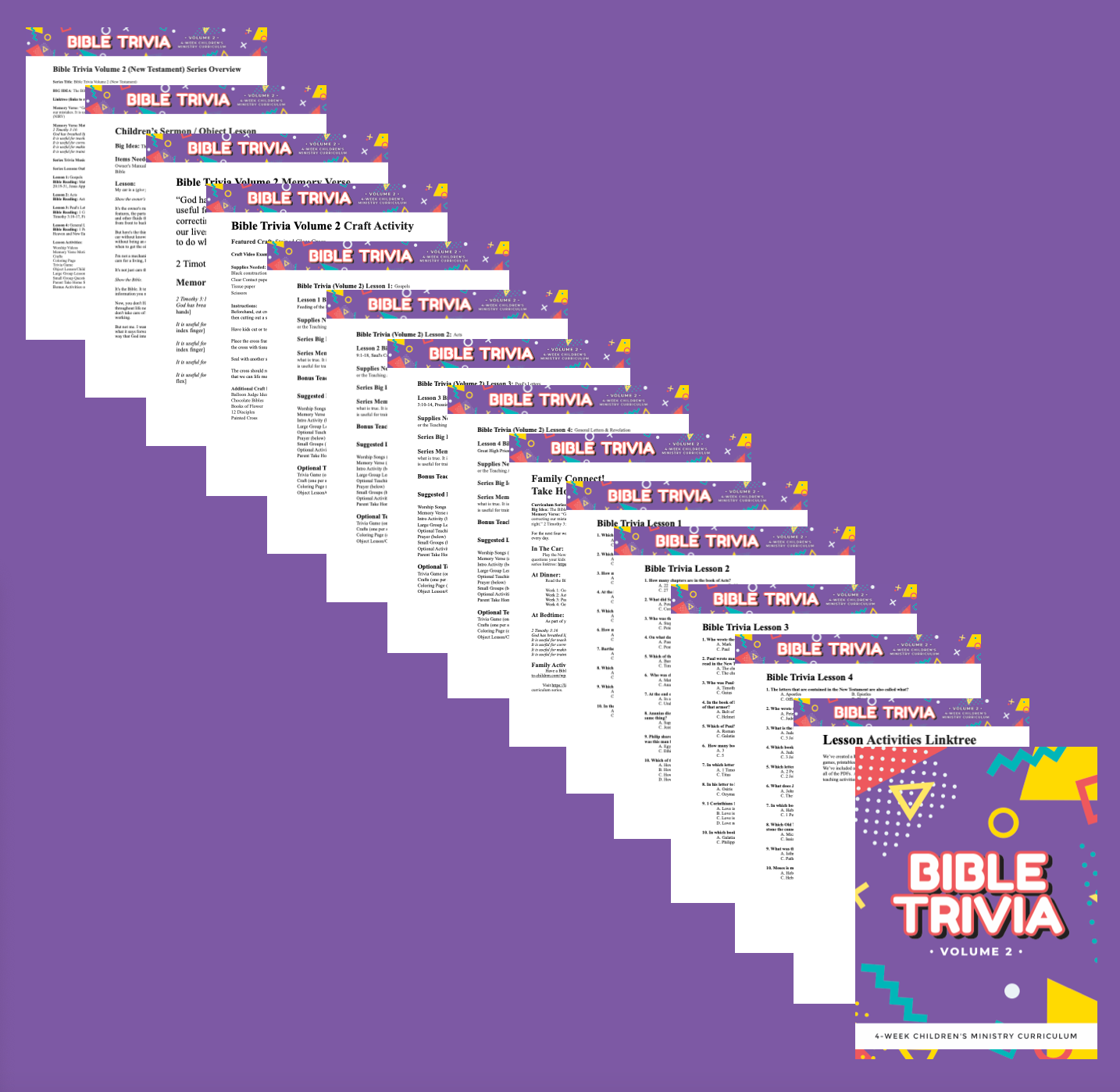 Bible Trivia Volume 2 (New Testament) 4-Week Children’s Ministry Curriculum
