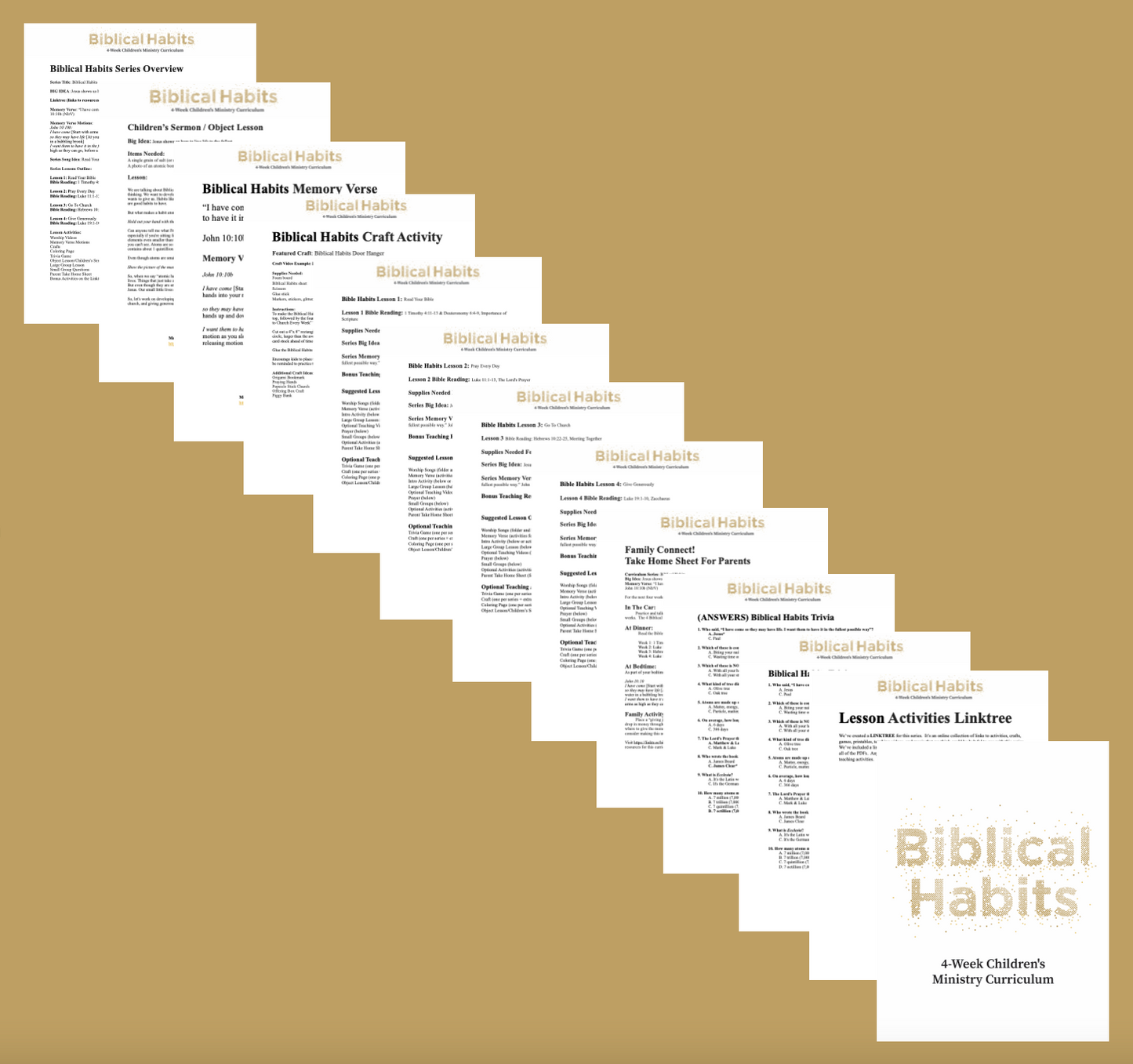 Biblical Habits 4-Week Children’s Ministry Curriculum