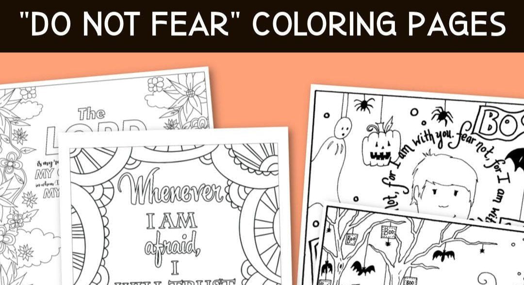 Do Not Fear Coloring Sheets (FREE) 6-Page PDF Download - Sunday School Store