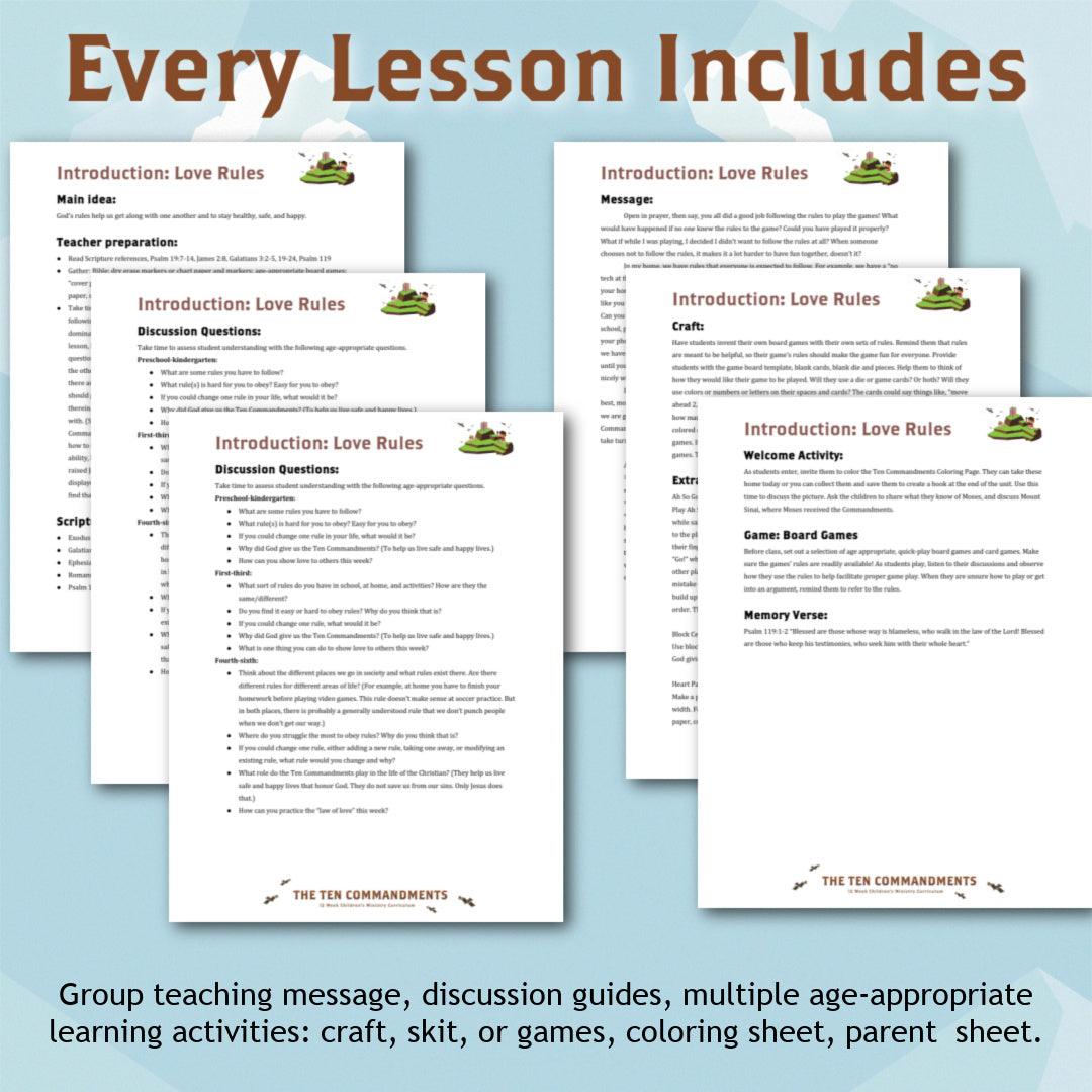 The Ten Commandments: 12-Week Children's Ministry Curriculum (download only) - Sunday School Store