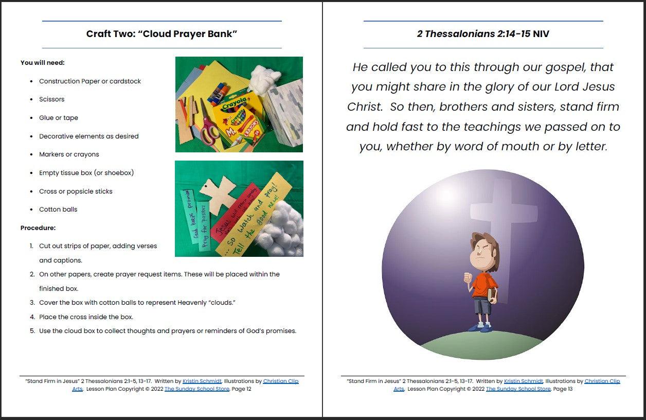 Stand Firm in Jesus (2 Thessalonians 2) Printable Bible Lesson & Sunday School Activities - Sunday School Store