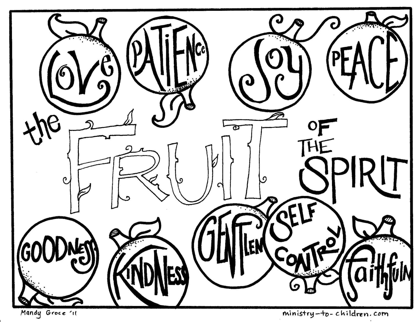 The Fruit of the Spirit Coloring 10-Page Download - Sunday School Store