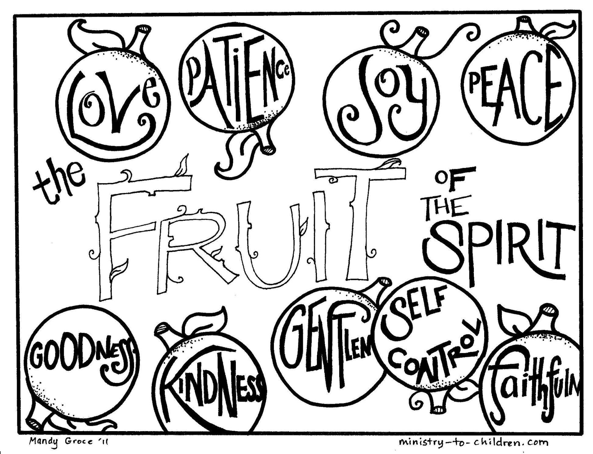 The Fruit of the Spirit Coloring 10-Page Download - Sunday School Store