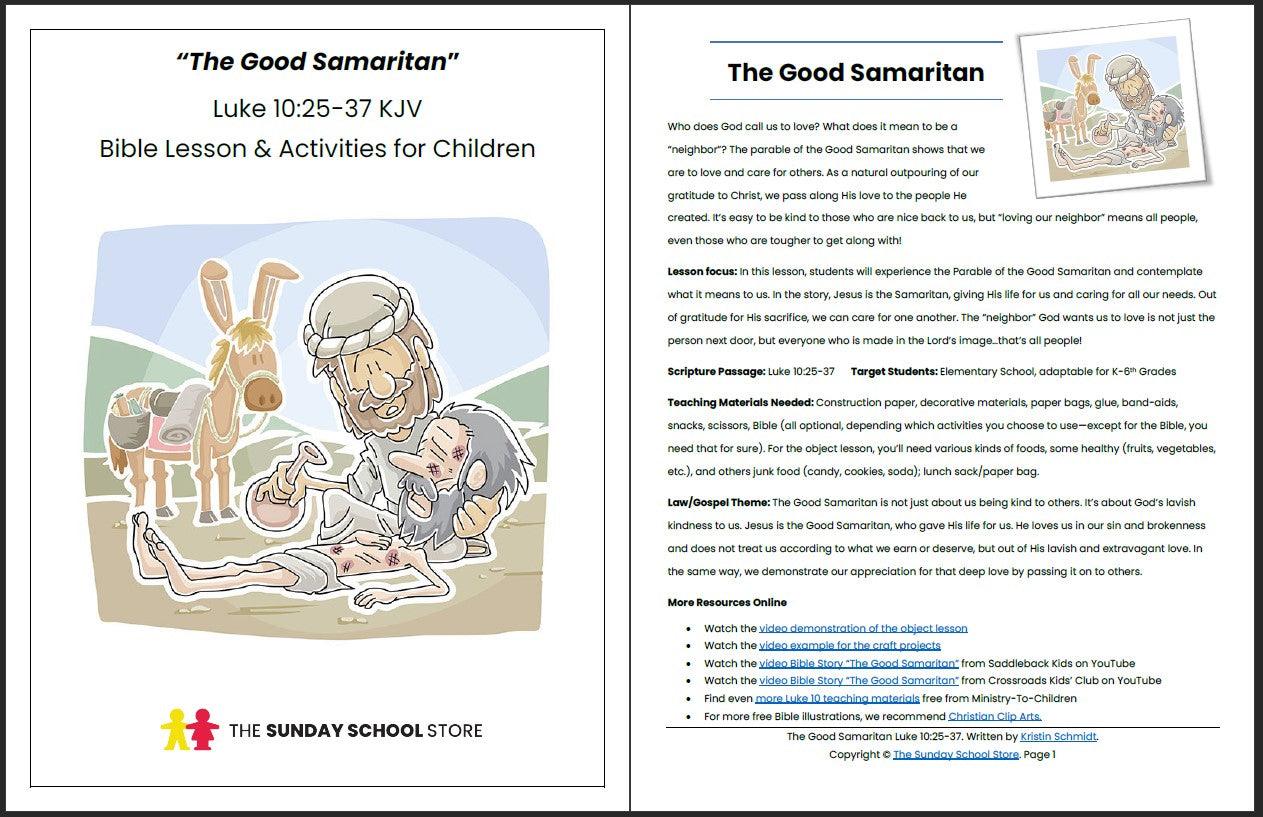 The Good Samaritan (Luke 10:25-37) Printable Bible Lesson & Sunday School Activities - Sunday School Store