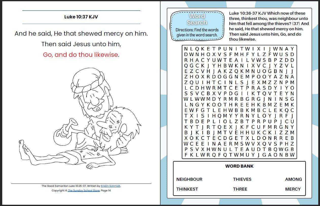 The Good Samaritan (Luke 10:25-37) Printable Bible Lesson & Sunday School Activities - Sunday School Store