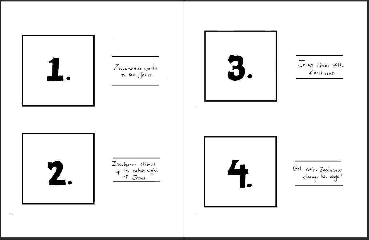 Jesus and Zacchaeus (Luke 19:1-10) Printable Bible Lesson & Sunday School Activities - Sunday School Store