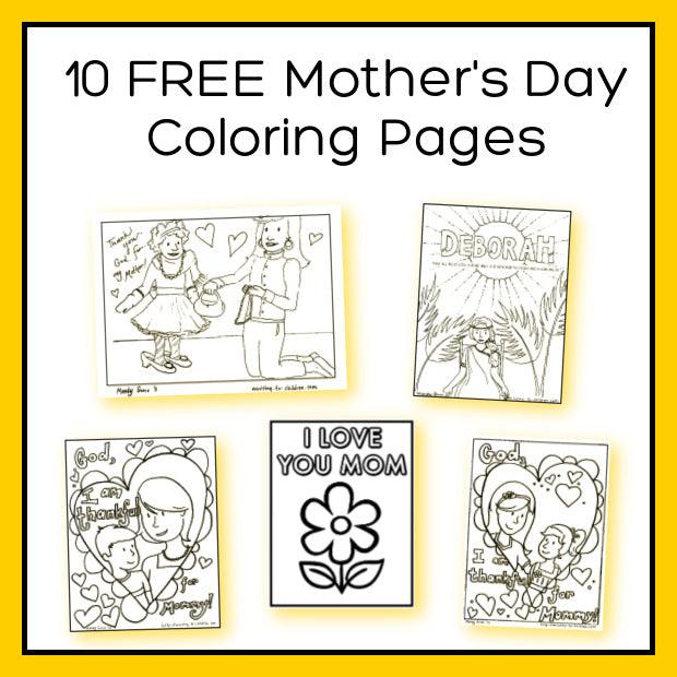 Mother's Day Coloring Bundle 10 pages (download only) - Sunday School Store 