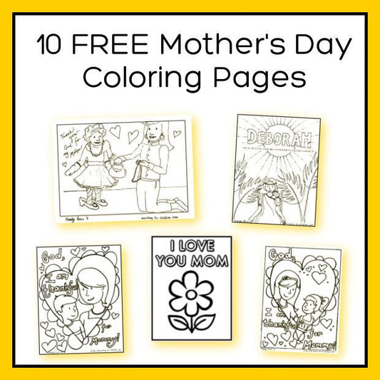 Mother's Day Coloring Bundle 10 pages (download only) - Sunday School Store