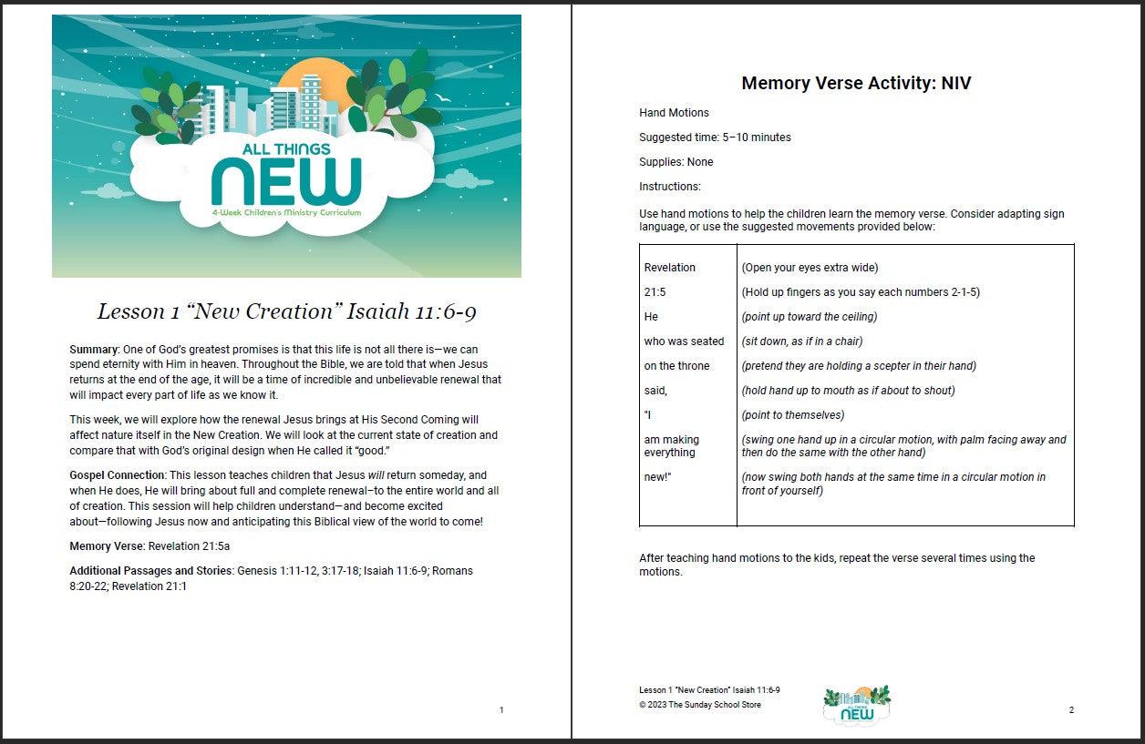 All Things New: 4-Week Children's Ministry Curriculum