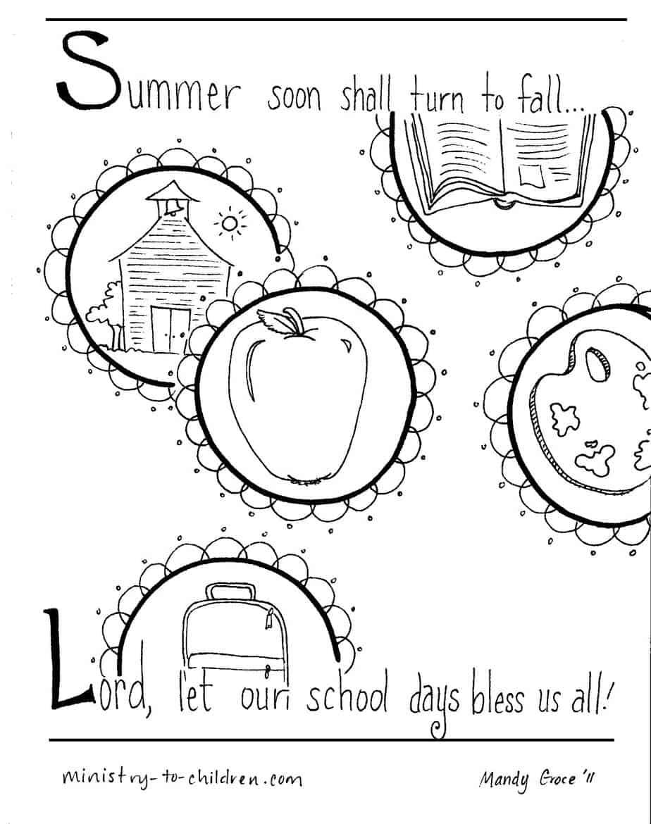 Back To School Coloring Pages (FREE) download only - Sunday School Store